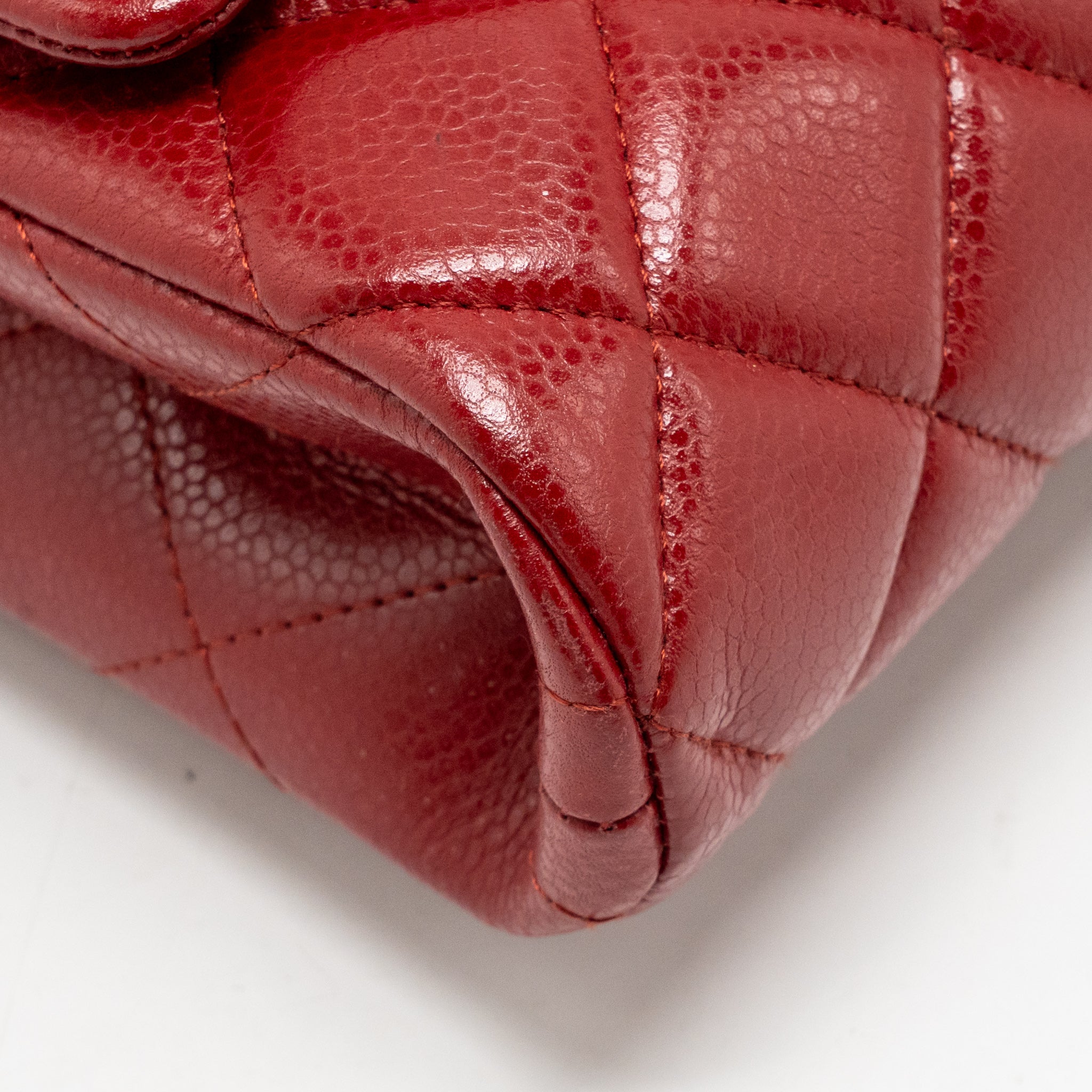 Chanel Timeless Flap Clutch Chain Bag Caviar Red SHW - Image 9