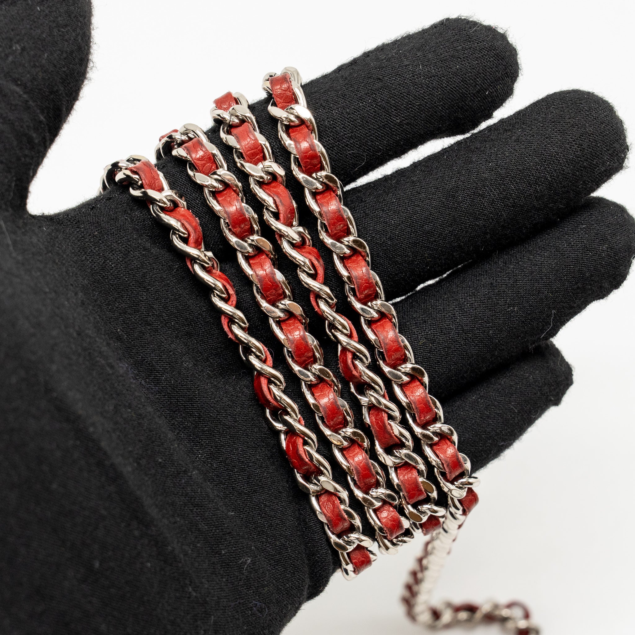 Chanel Timeless Wallet On Chain Caviar Red SHW - Image 18