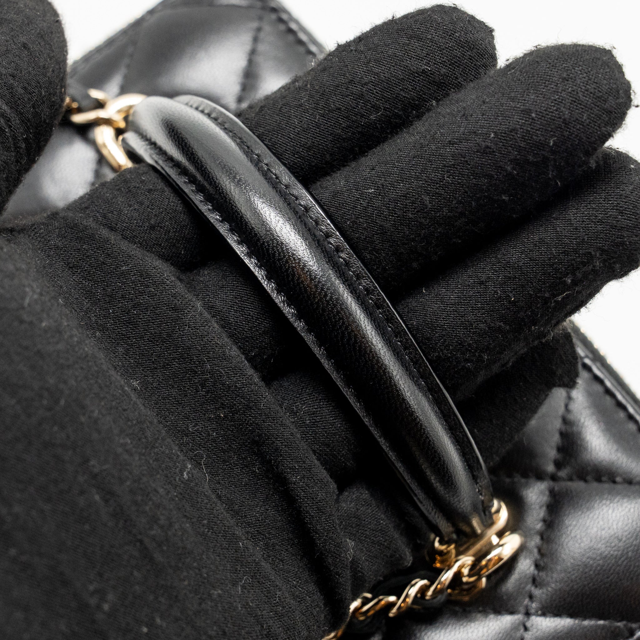Chanel Top Handle Long Vanity with Chain Lambskin Black LGHW - Image 13