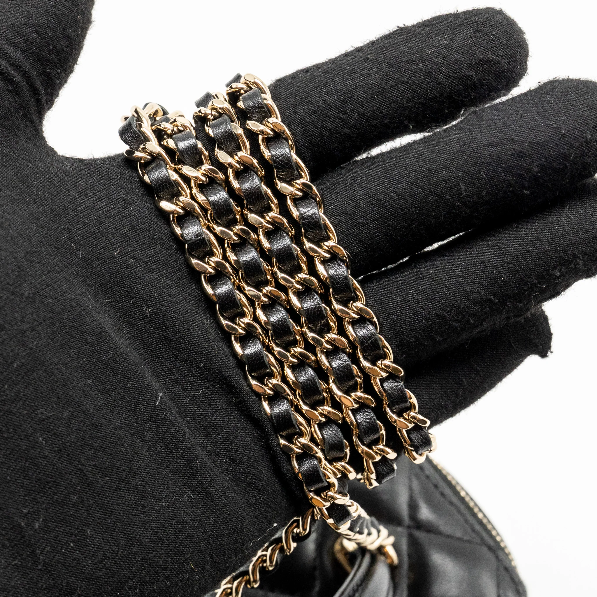 Chanel Top Handle Long Vanity with Chain Lambskin Black LGHW - Image 19
