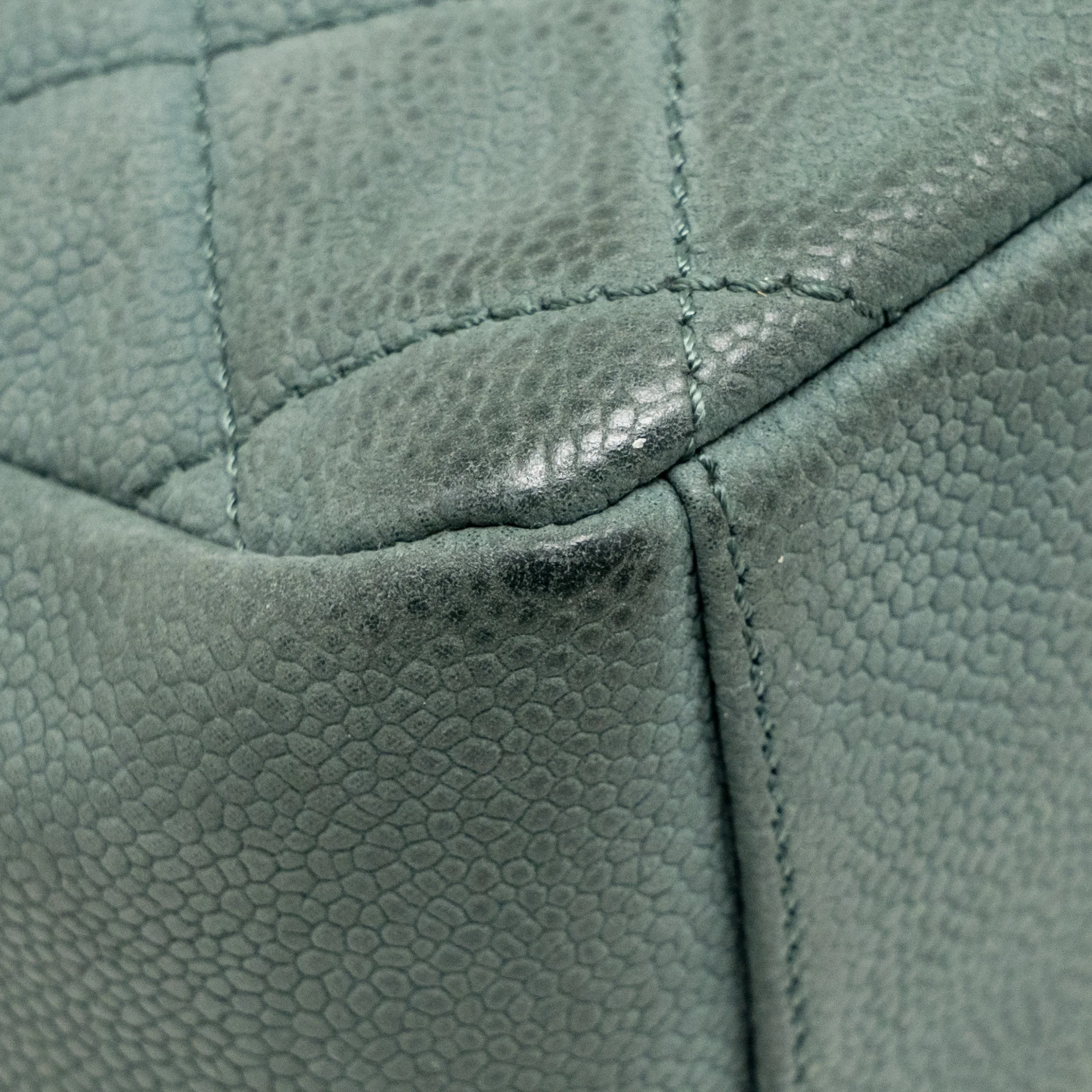 Chanel Top Handle Flap Shoulder Bag with Chain Caviar Dark Green GHW - Image 10