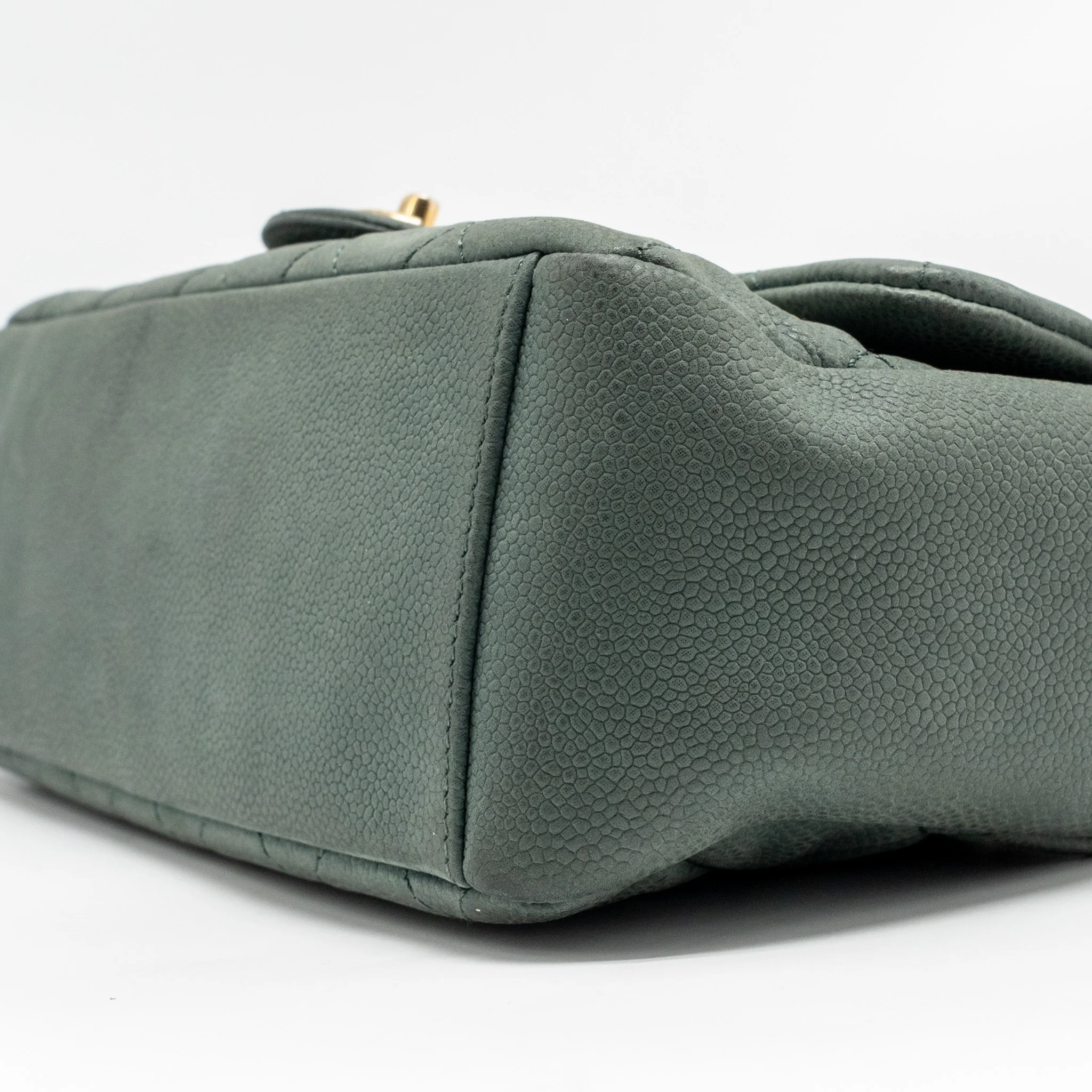 Chanel Top Handle Flap Shoulder Bag with Chain Caviar Dark Green GHW - Image 7