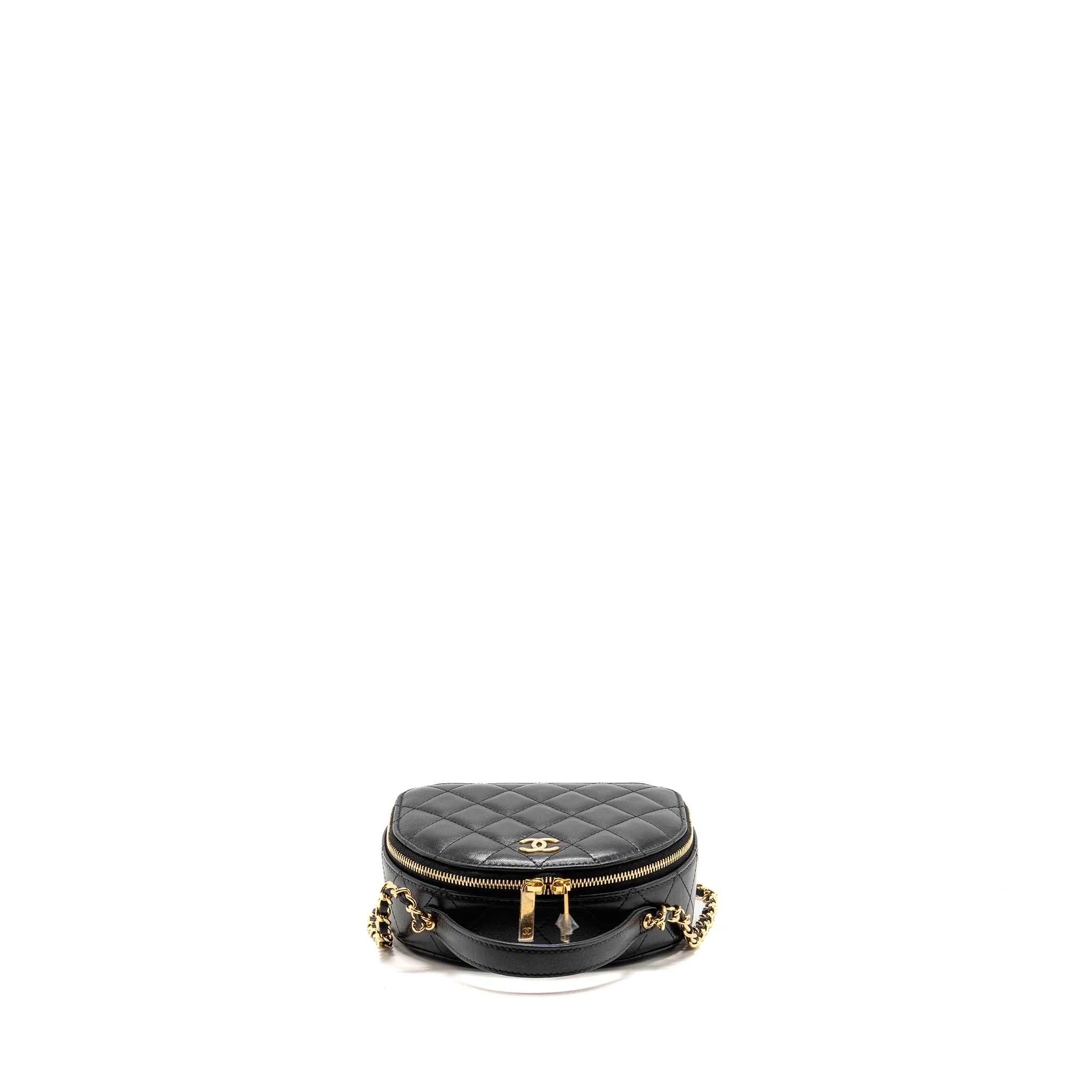Chanel Top Handle Chic Riviera Vanity Case with Chain Shiny Lambskin Black GHW (Microchip) - Image 5