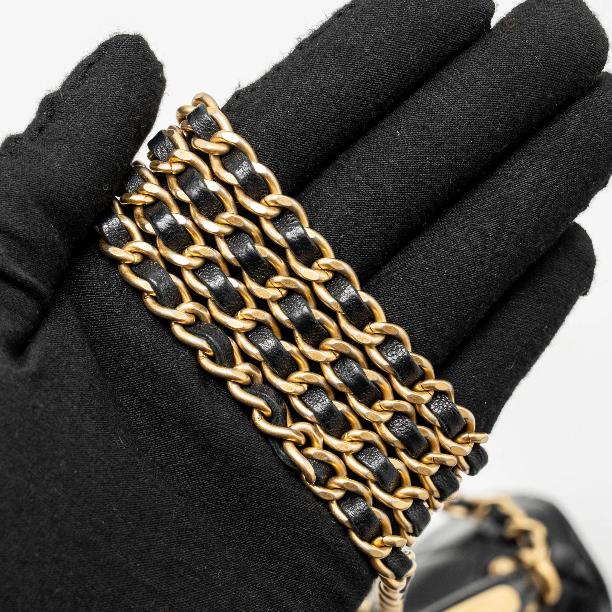 Chanel Top Handle Mini Flap Clutch with Chain Black Lambskin GHW (Microchip) - Image 19
