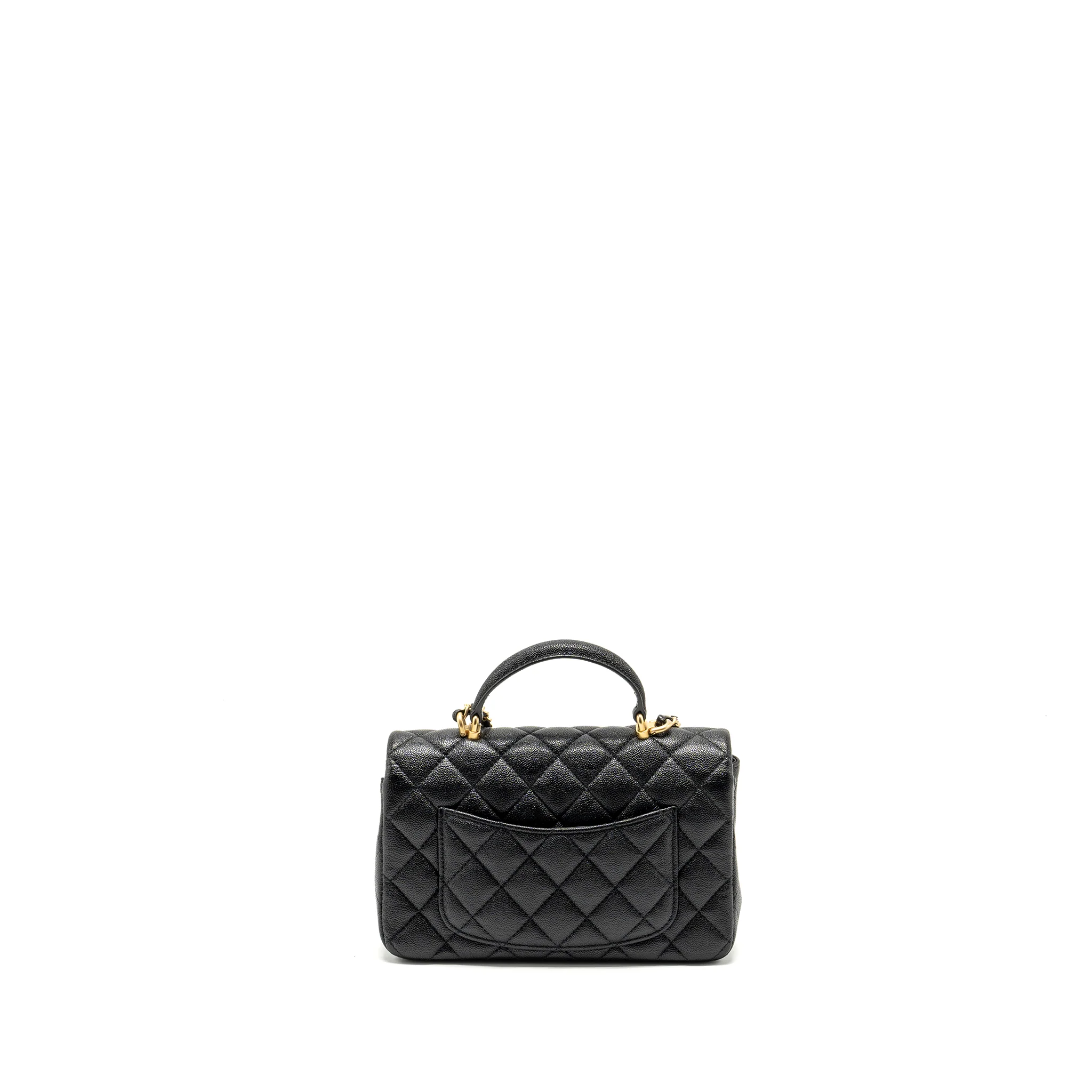 Chanel Top Handle Mini Rectangular Flap Bag Caviar Black GHW - Image 2