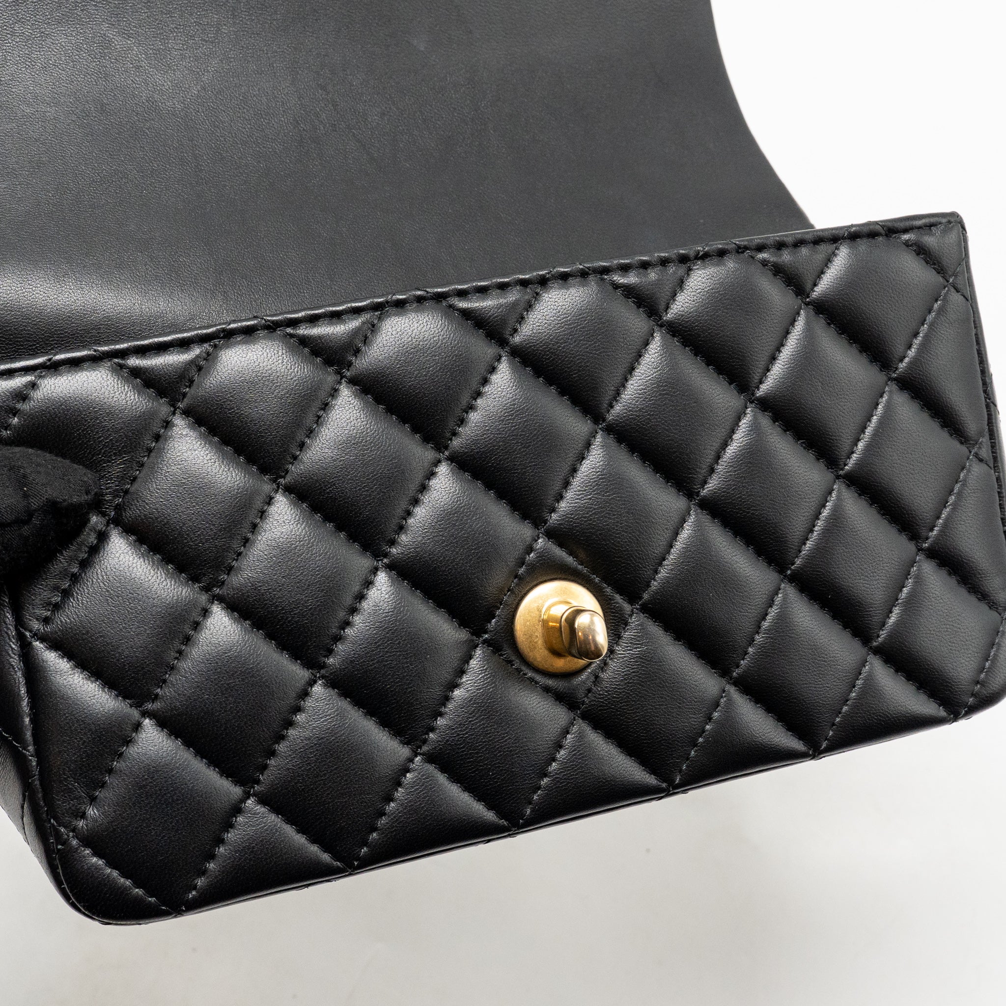 Chanel Top Handle Mini Rectangular Flap Bag Lambskin Black GHW (Microchip) - Image 14