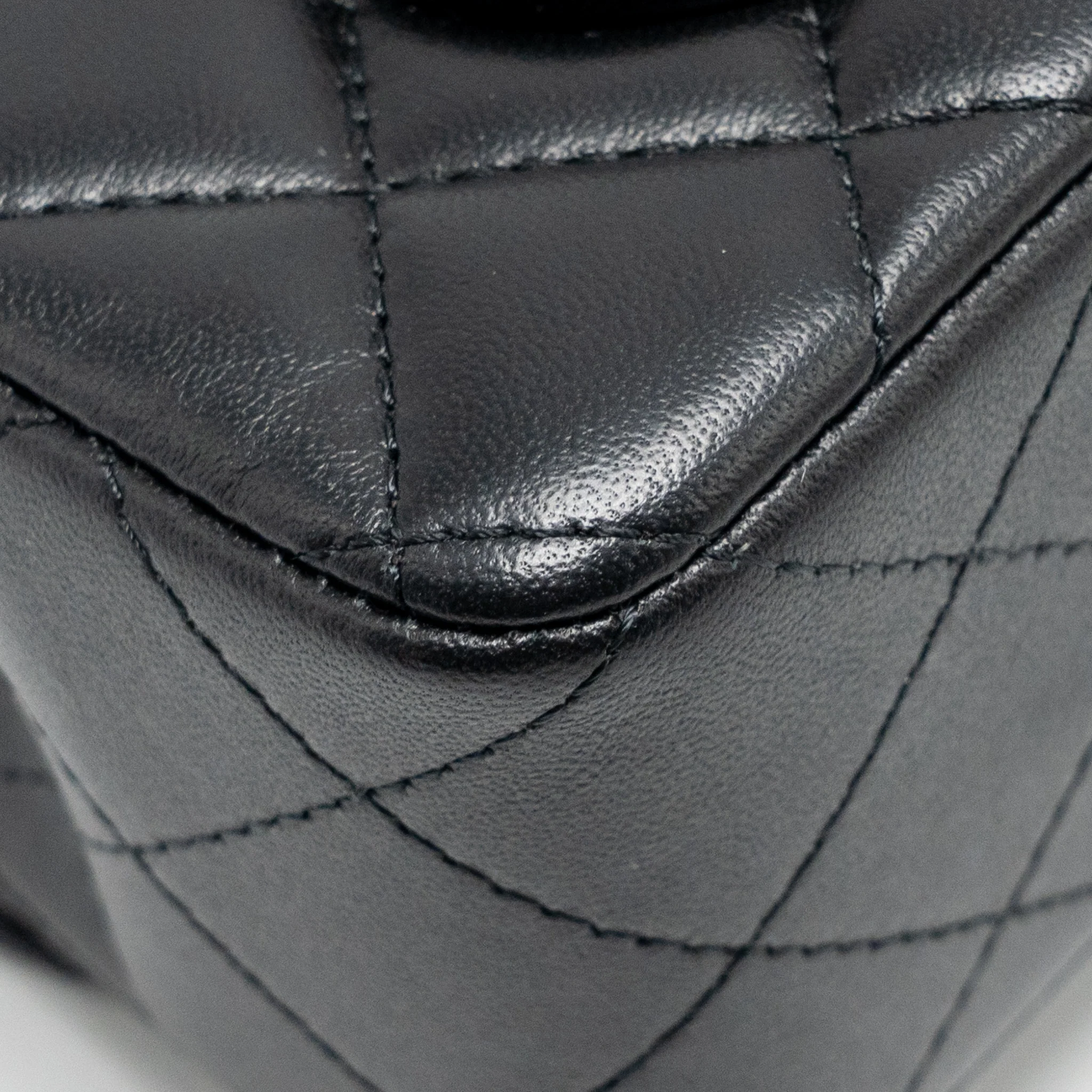 Chanel Top Handle Mini Rectangular Flap Bag Lambskin Black LGHW (microchip) - Image 10
