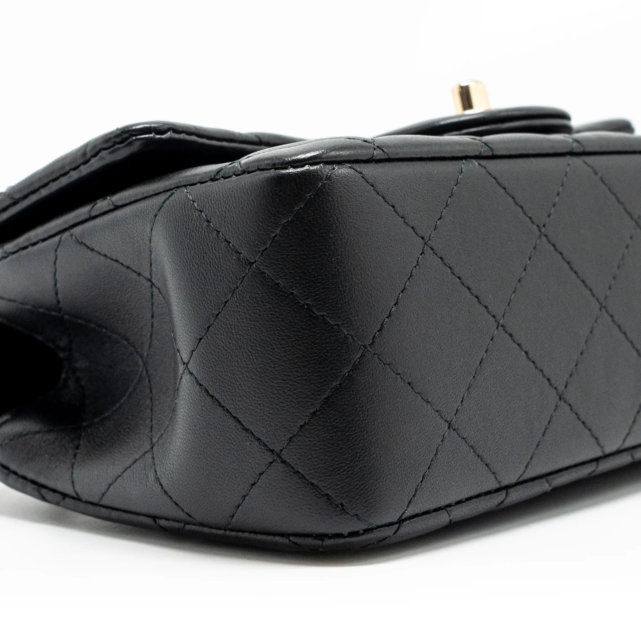 Chanel Top Handle Mini Rectangular Flap Bag Lambskin Black LGHW (microchip) - Image 6