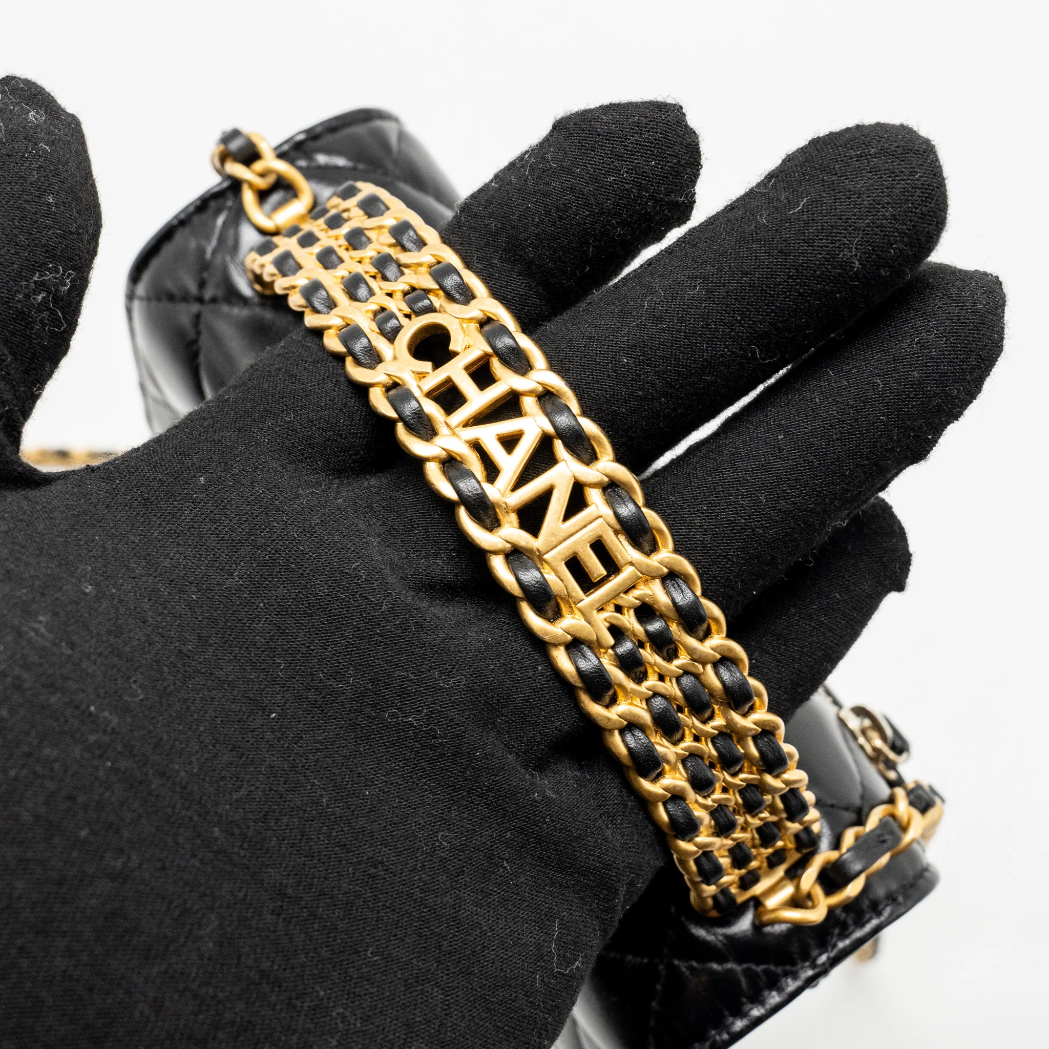 Chanel Top Handle Mini Wallet On Chain Calfskin Black GHW(microchip) - Image 13