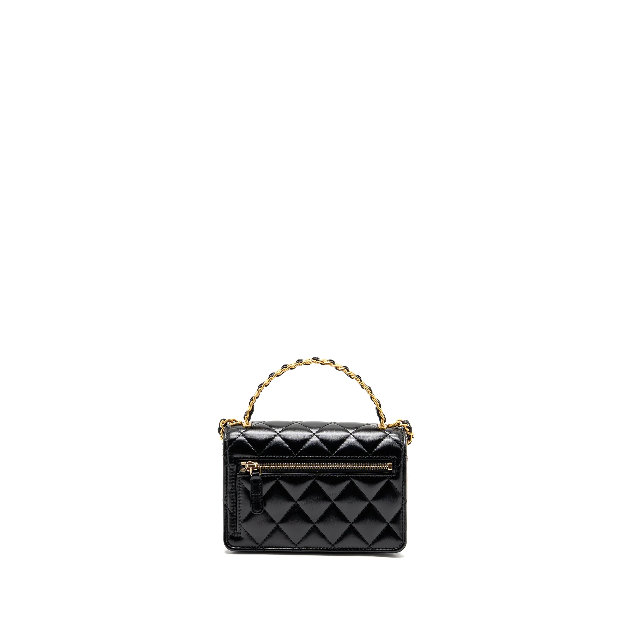 Chanel Top Handle Mini Wallet On Chain Calfskin Black GHW(microchip) - Image 2