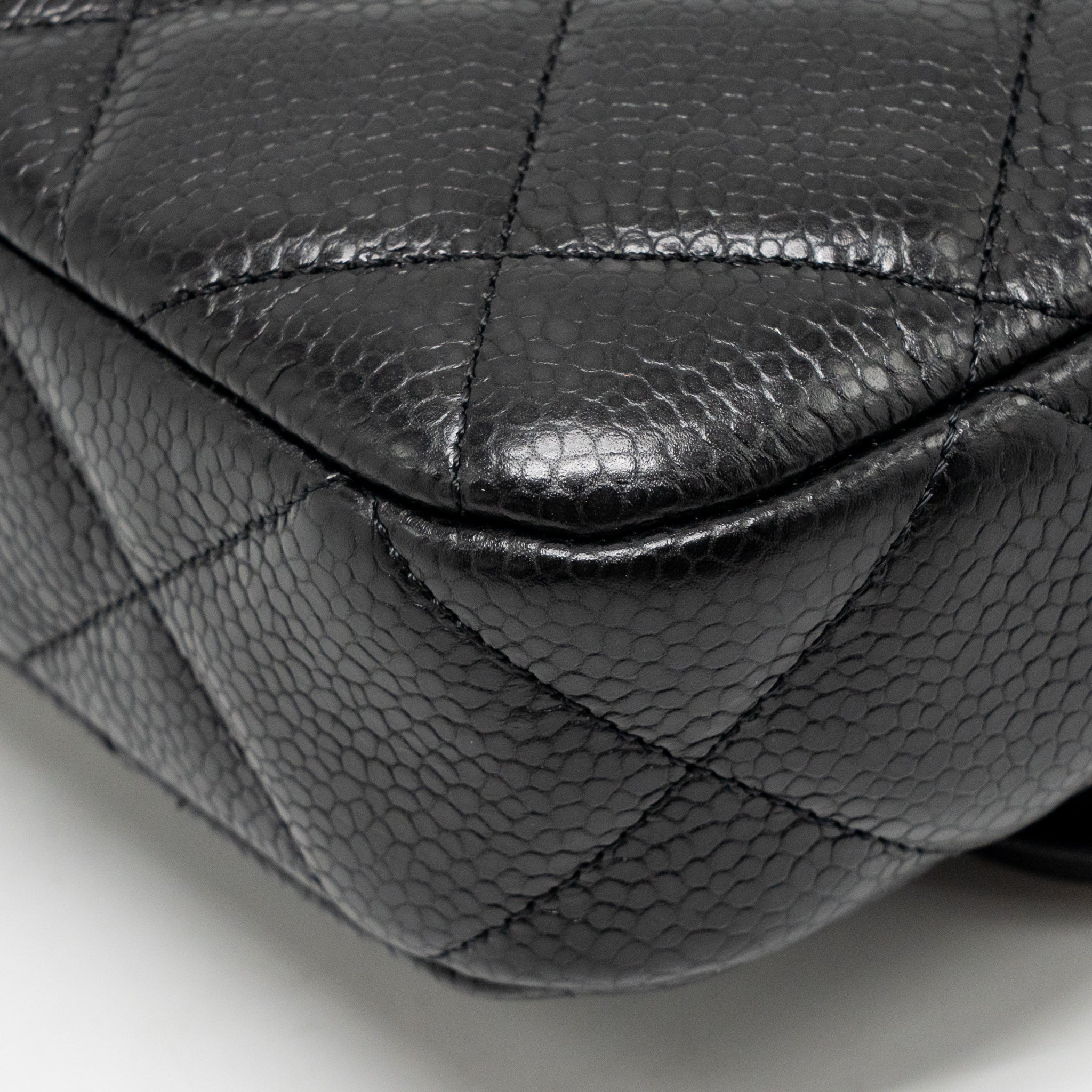 Chanel Top Handle Quilted CC Flap Bag Grained Shiny Calfskin Black GHW (Microchip) - Image 12