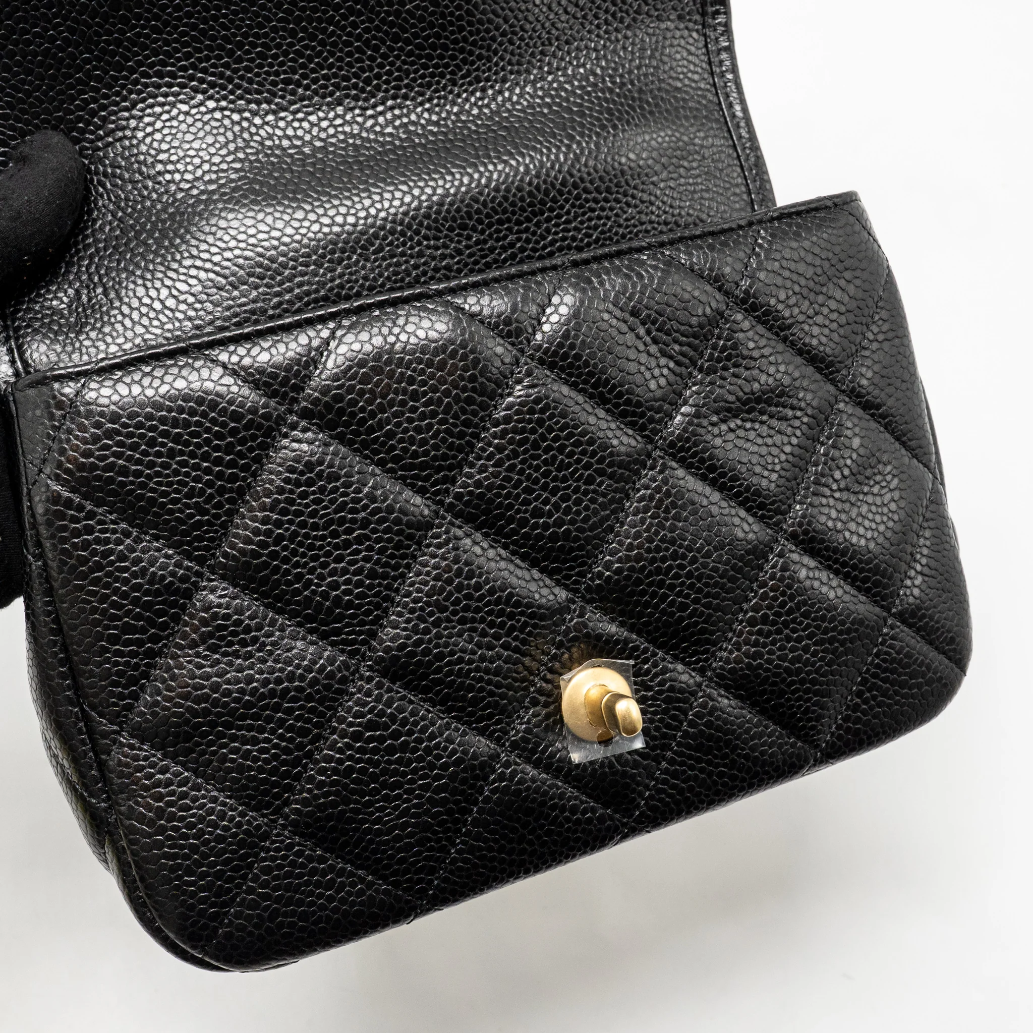 Chanel Top Handle Quilted CC Flap Bag Grained Shiny Calfskin Black GHW (Microchip) - Image 15