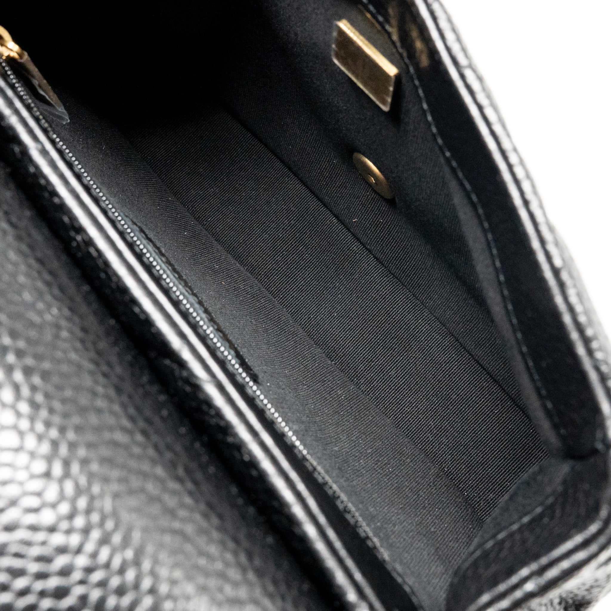 Chanel Top Handle Quilted CC Flap Bag Grained Shiny Calfskin Black GHW (Microchip) - Image 17