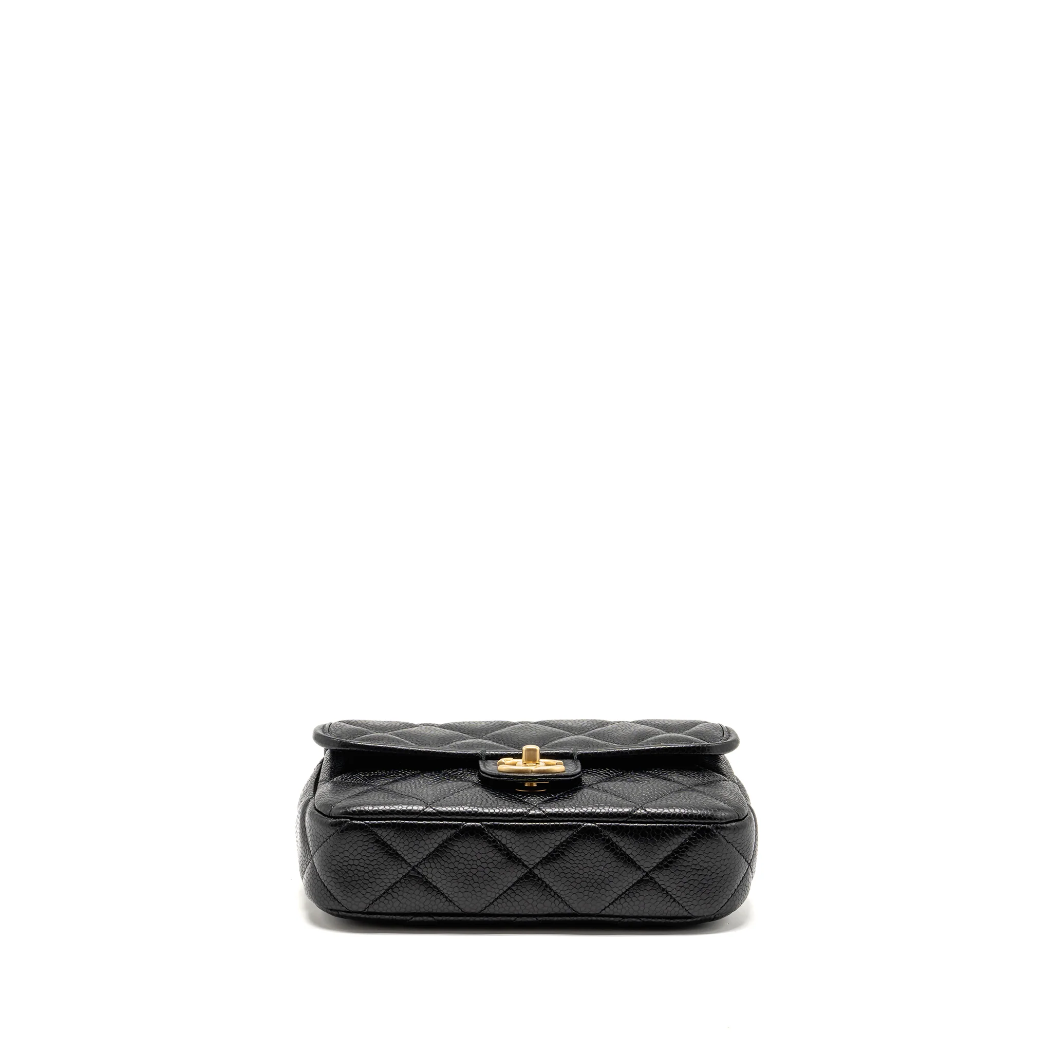 Chanel Top Handle Quilted CC Flap Bag Grained Shiny Calfskin Black GHW (Microchip) - Image 6