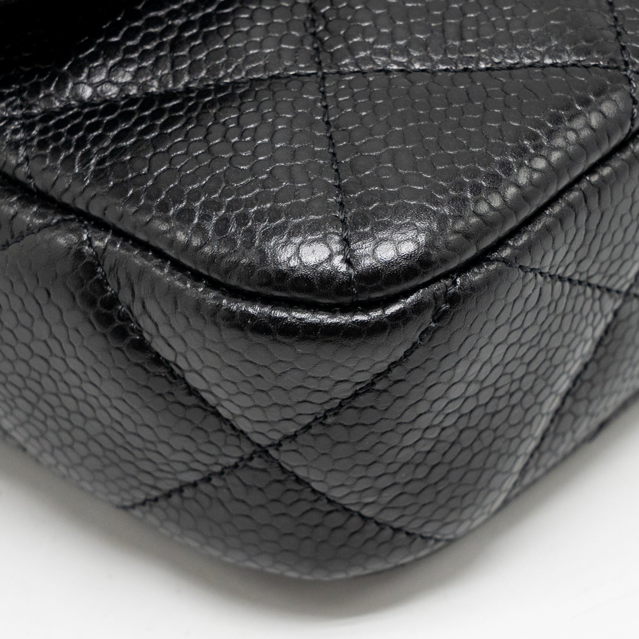 Chanel Top Handle Quilted CC Flap Bag Grained Shiny Calfskin Black GHW (Microchip) - Image 9