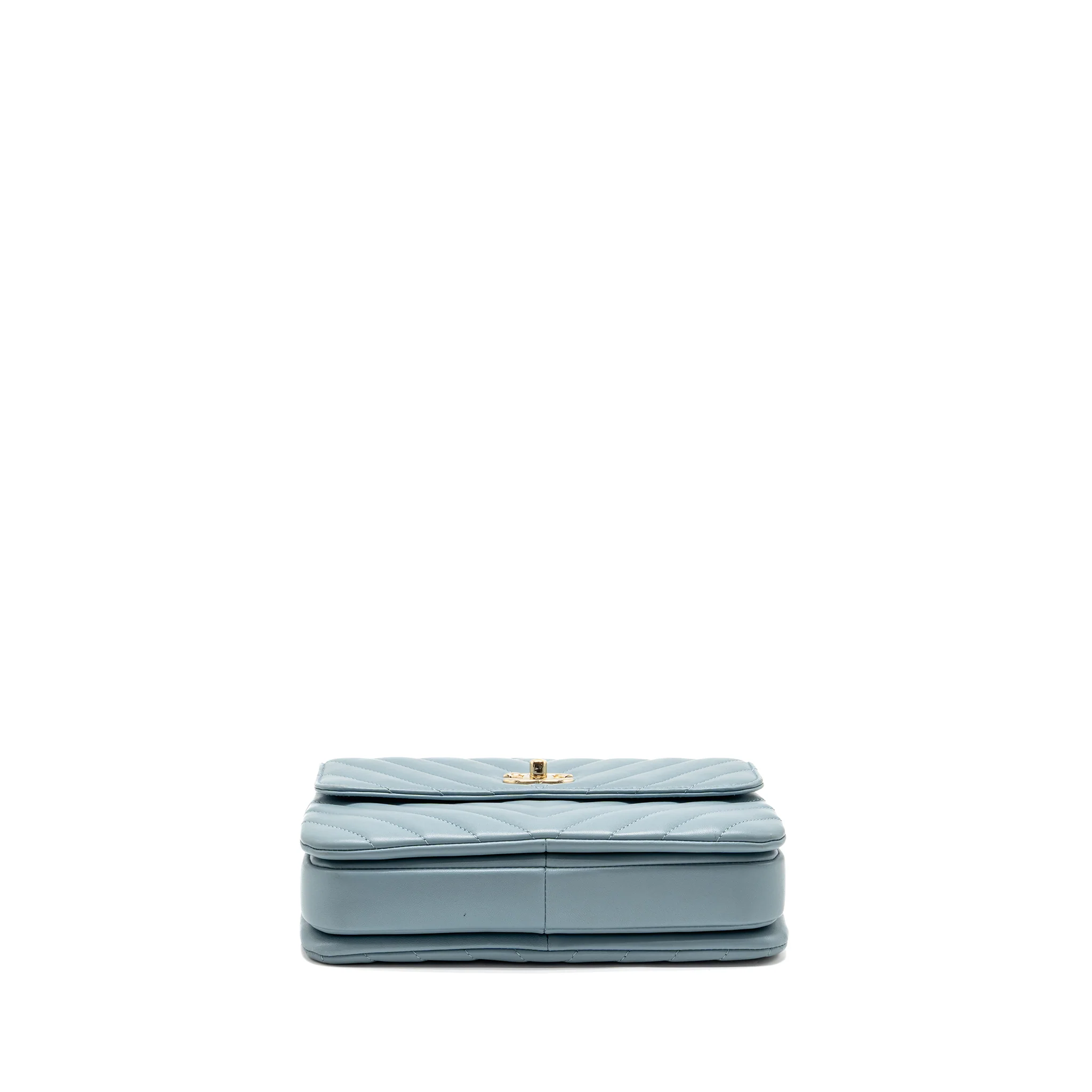 Chanel Top Handle Trendy CC Flap Bag Chevron Lambskin Blue LGHW - Image 5