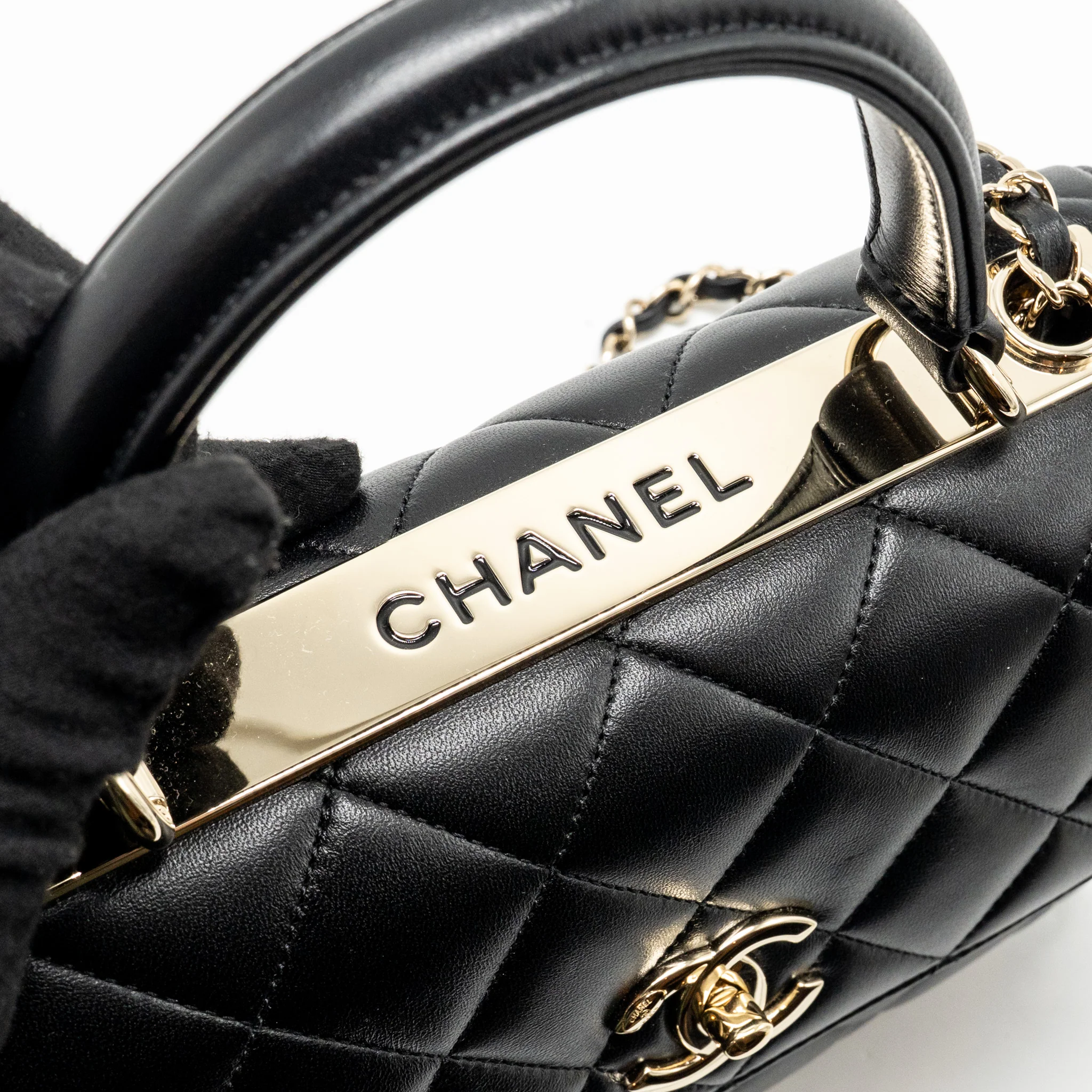 Chanel Top Handle Trendy CC Flap Bag Lambskin Black LGHW - Image 13