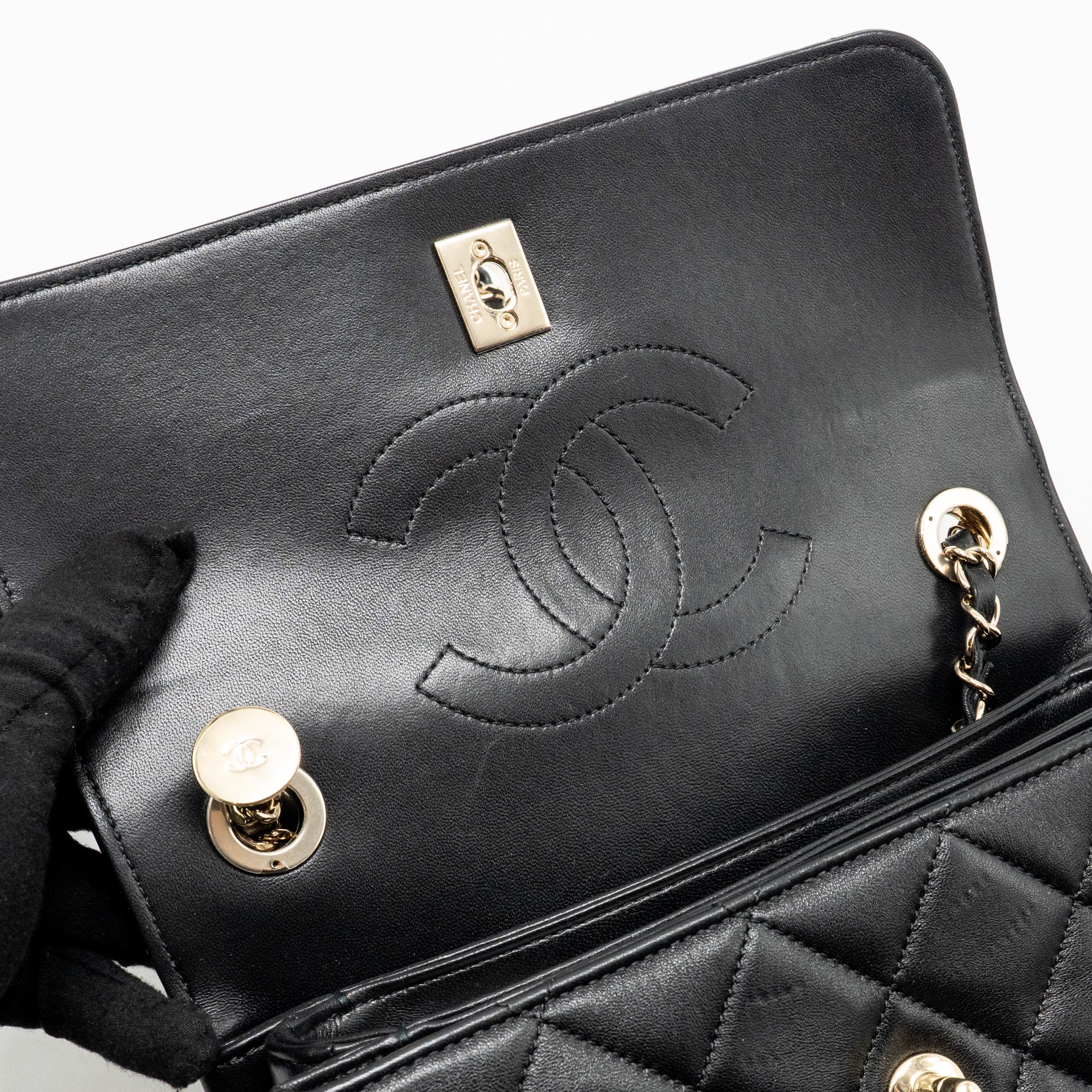 Chanel Top Handle Trendy CC Flap Bag Lambskin Black LGHW - Image 16