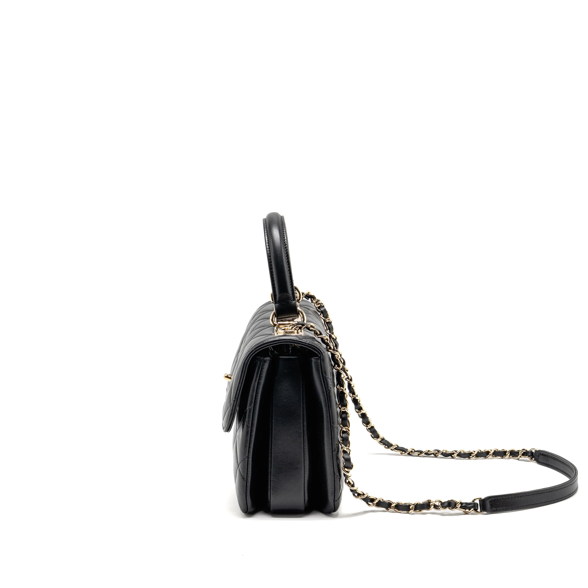 Chanel Top Handle Trendy CC Flap Bag Lambskin Black LGHW - Image 4