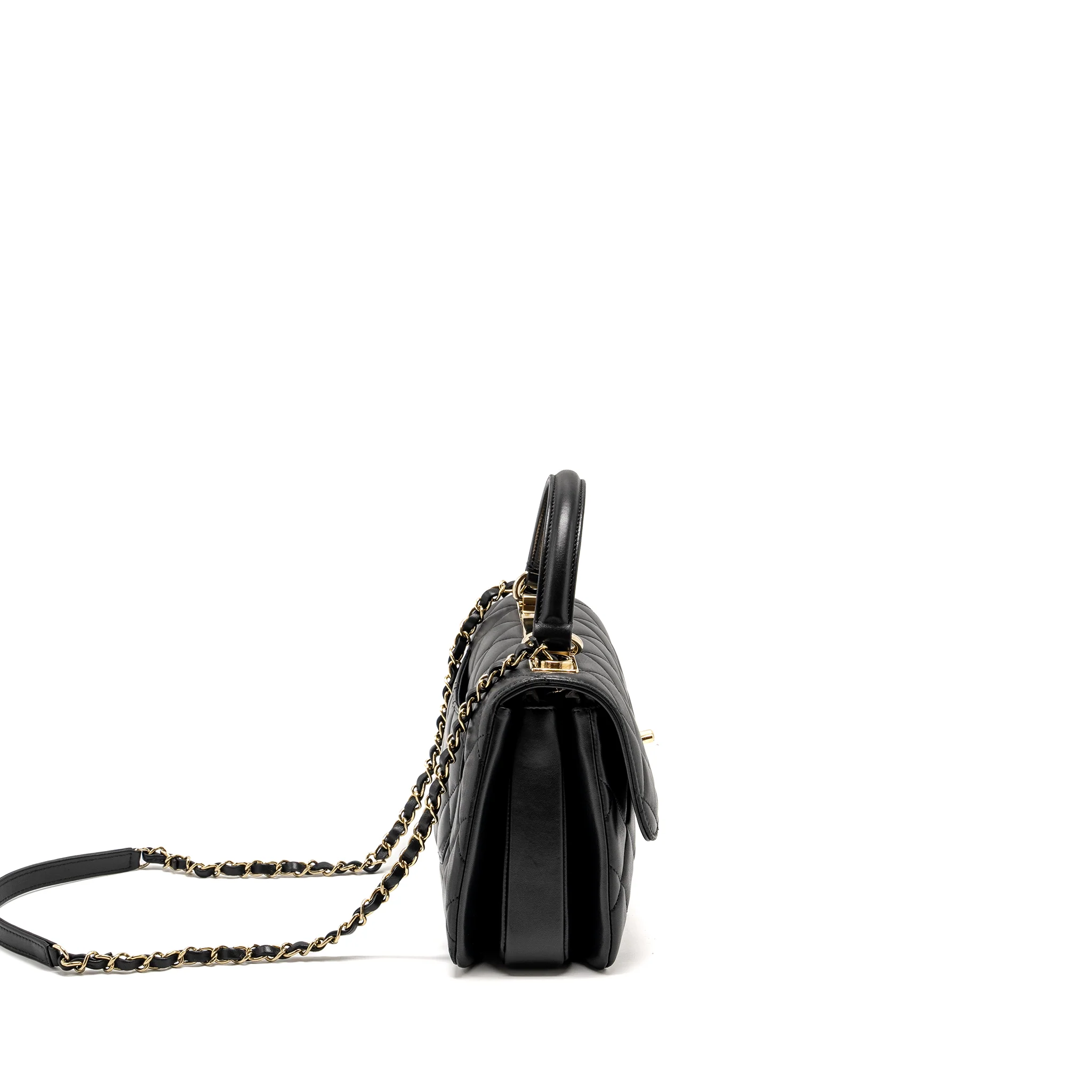 Chanel Top Handle Trendy CC Flap Bag Lambskin Black LGHW - Image 3