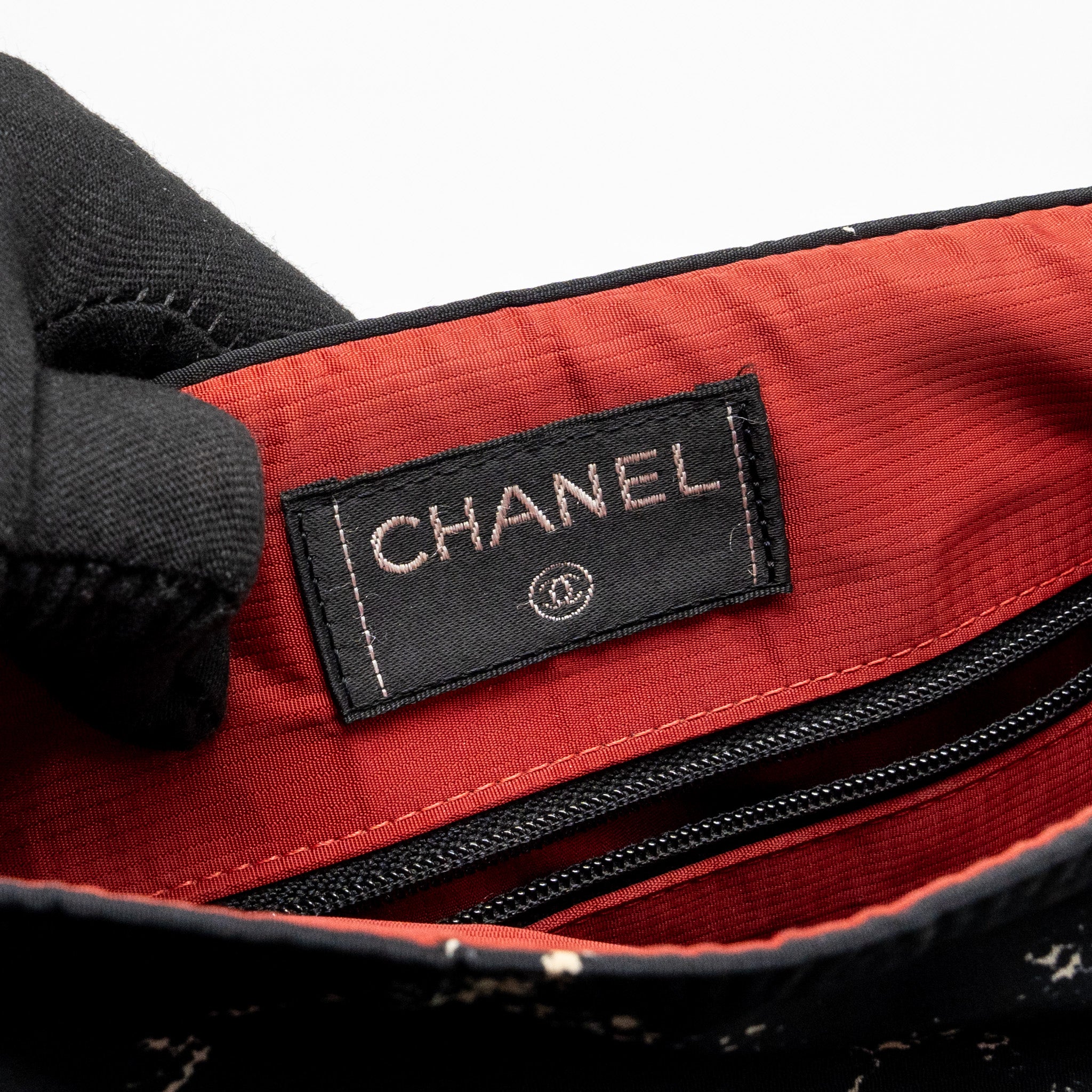 CHANEL Travel Line Check Nylon Backpack Black/White Ruthenium Hardware - Image 16