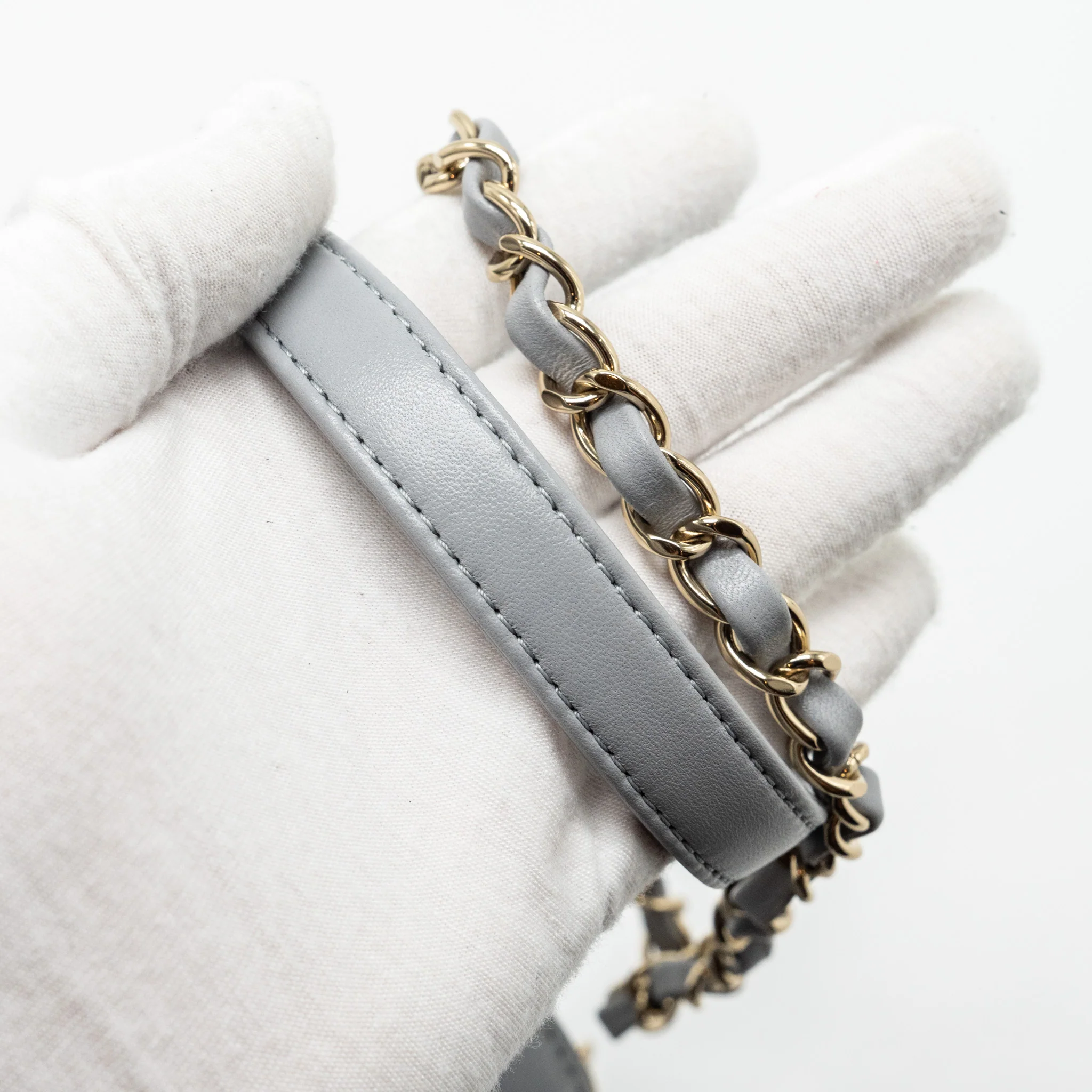 CHANEL Trendy CC Top Handle Vanity With Chain Lambskin Grey LGHW - Image 14