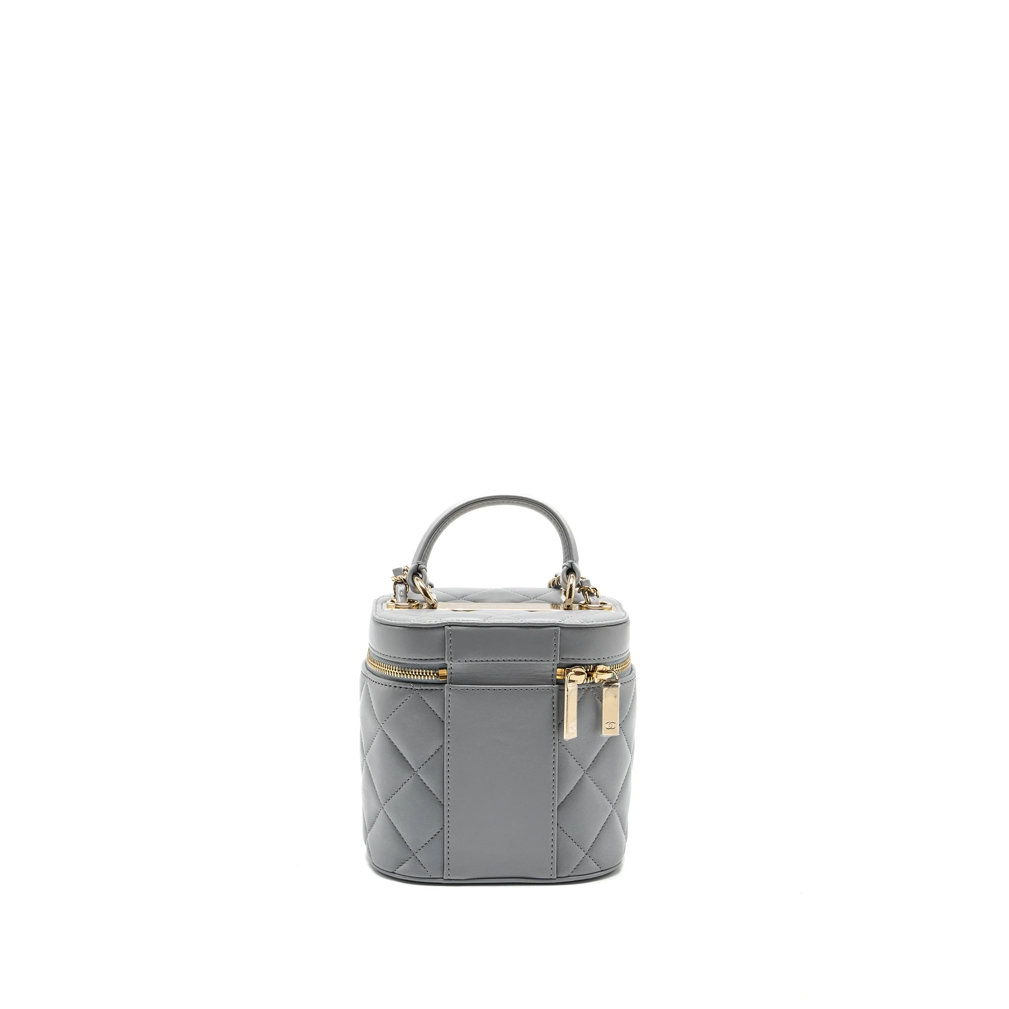 CHANEL Trendy CC Top Handle Vanity With Chain Lambskin Grey LGHW - Image 2