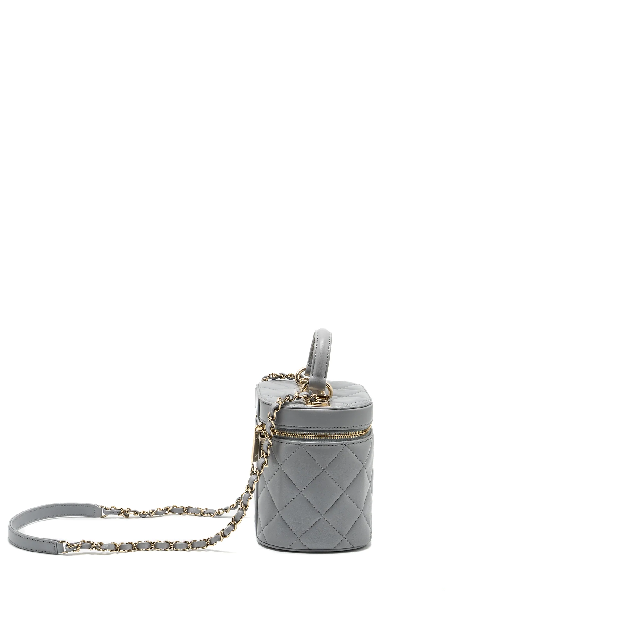 CHANEL Trendy CC Top Handle Vanity With Chain Lambskin Grey LGHW - Image 3
