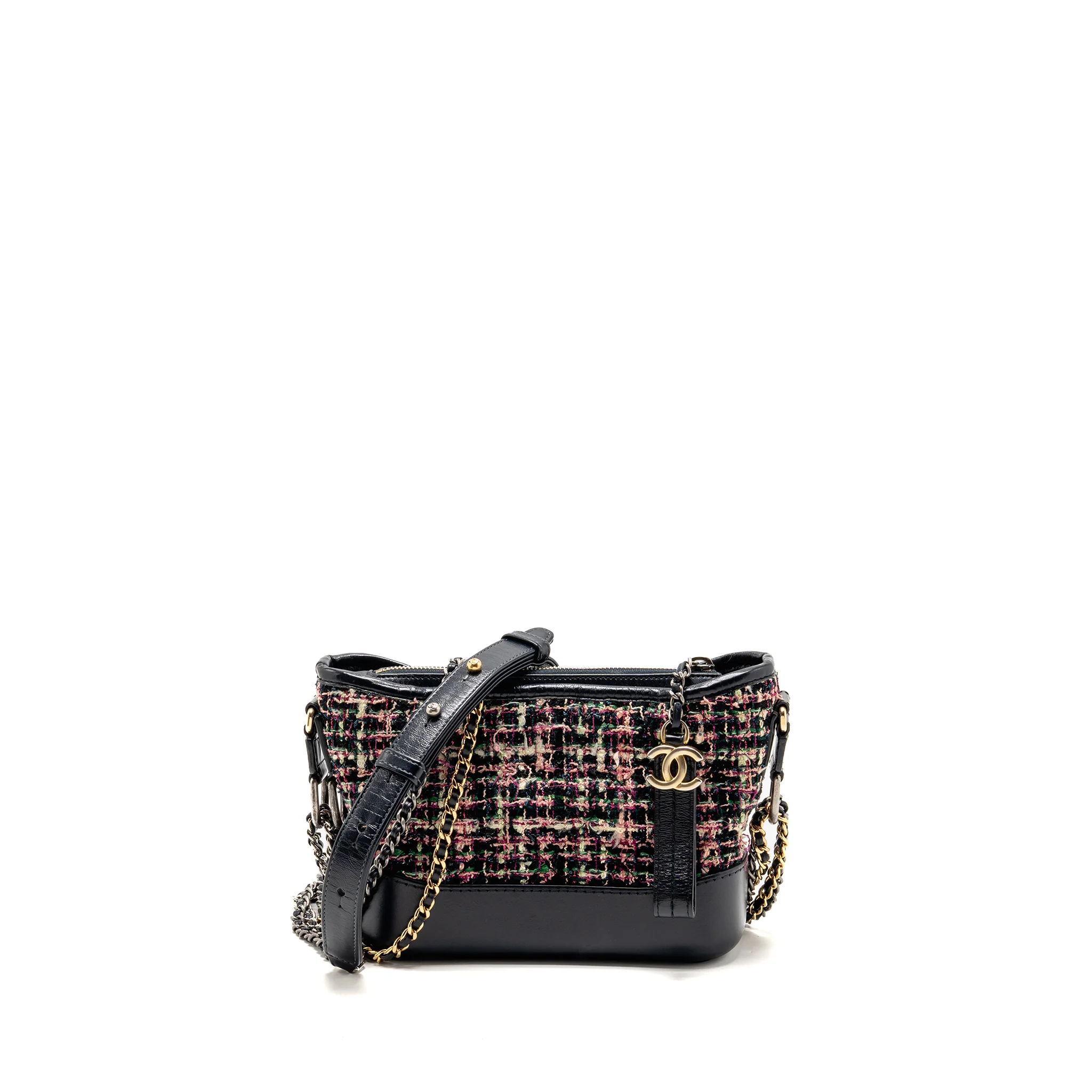 Chanel Small Gabrielle hobo bag tweed multicoloured GHW