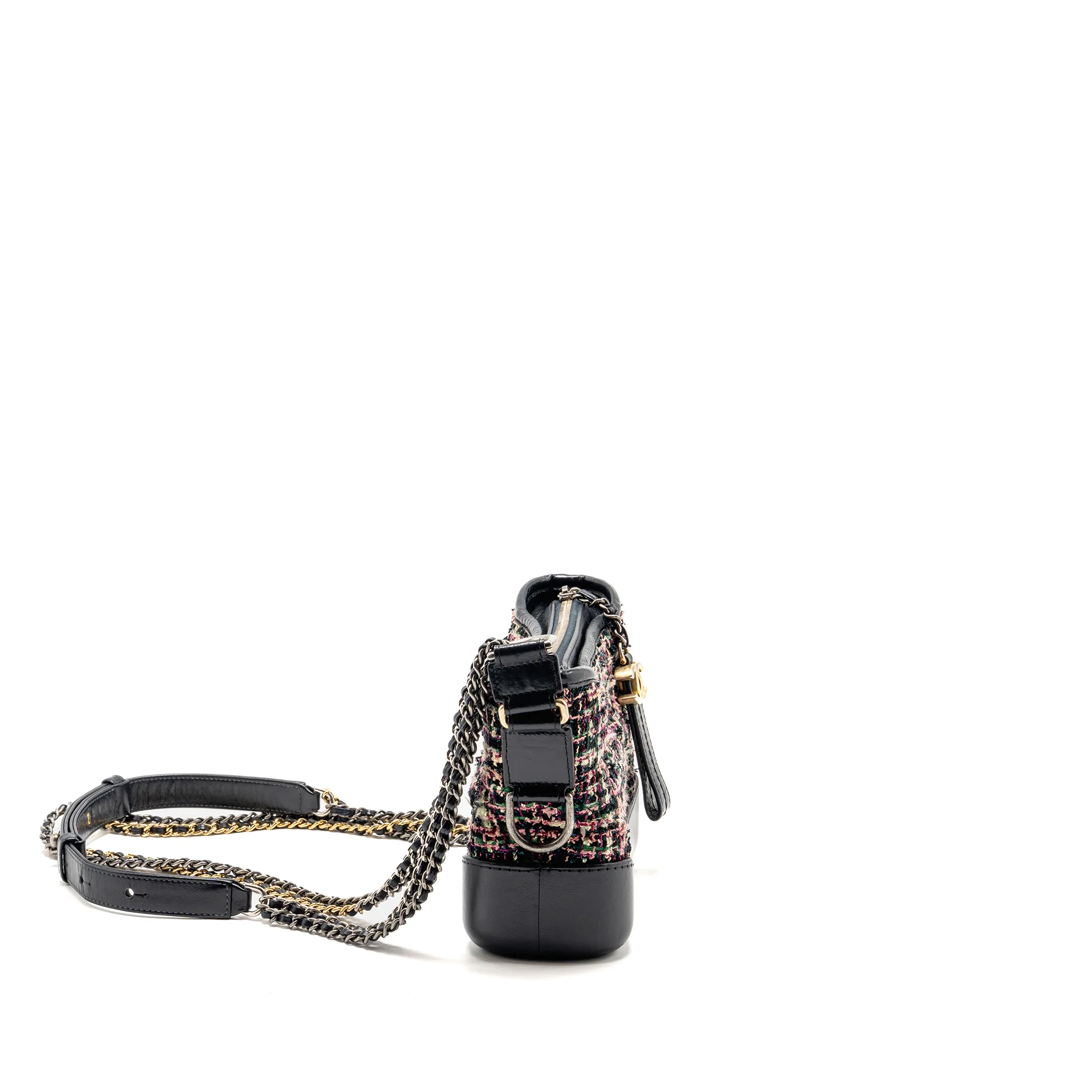 Chanel Small Gabrielle hobo bag tweed multicoloured GHW - Image 3