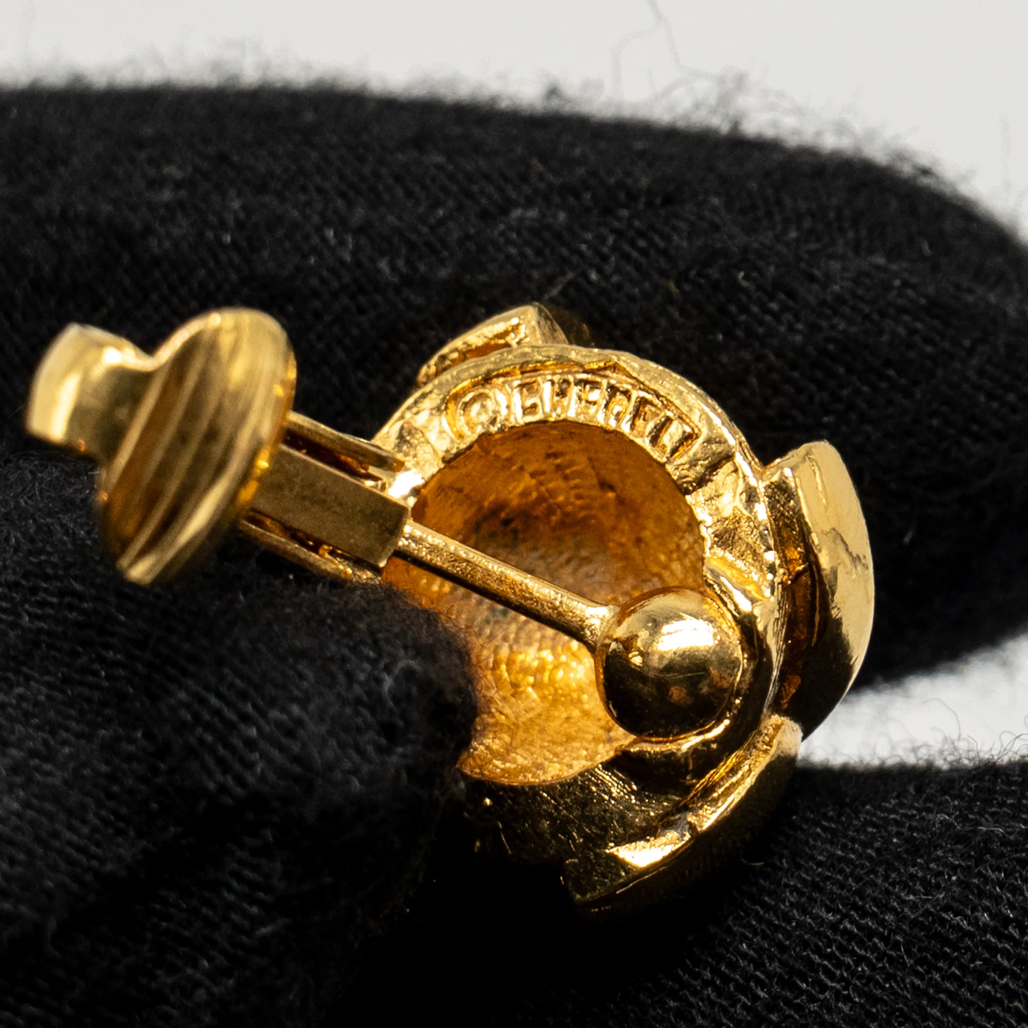 Chanel Vintage CC Logo Ear Clips Gold Tone - Image 4