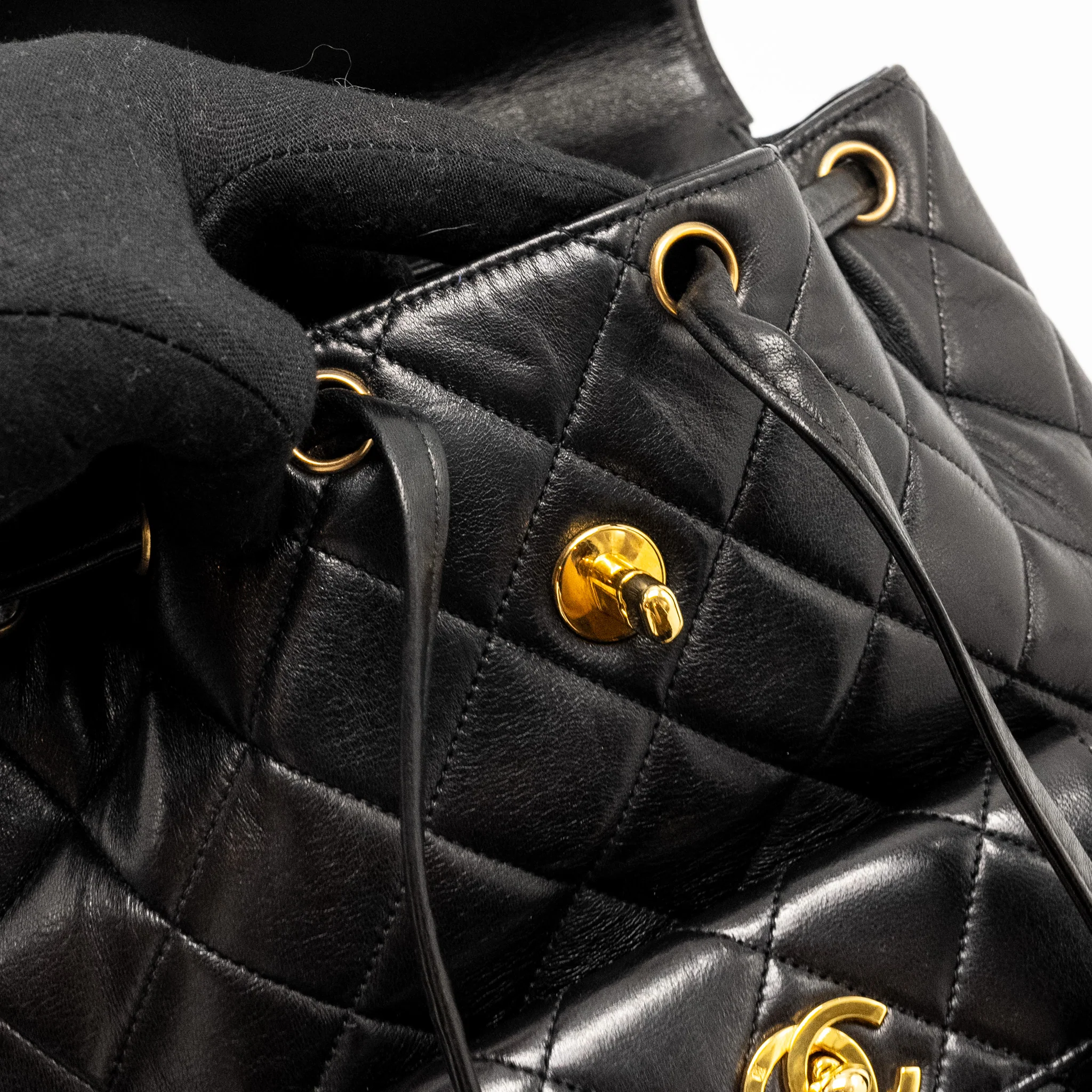 Chanel Vintage Duma Backpack Lambskin Black GHW - Image 15