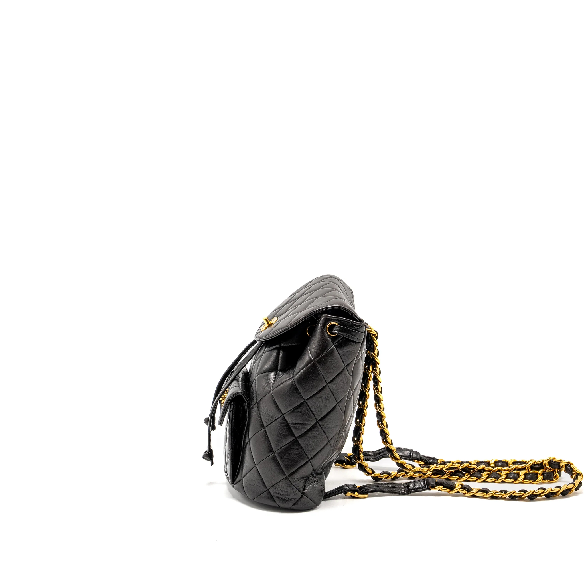 Chanel Vintage Duma Backpack Lambskin Black GHW - Image 4