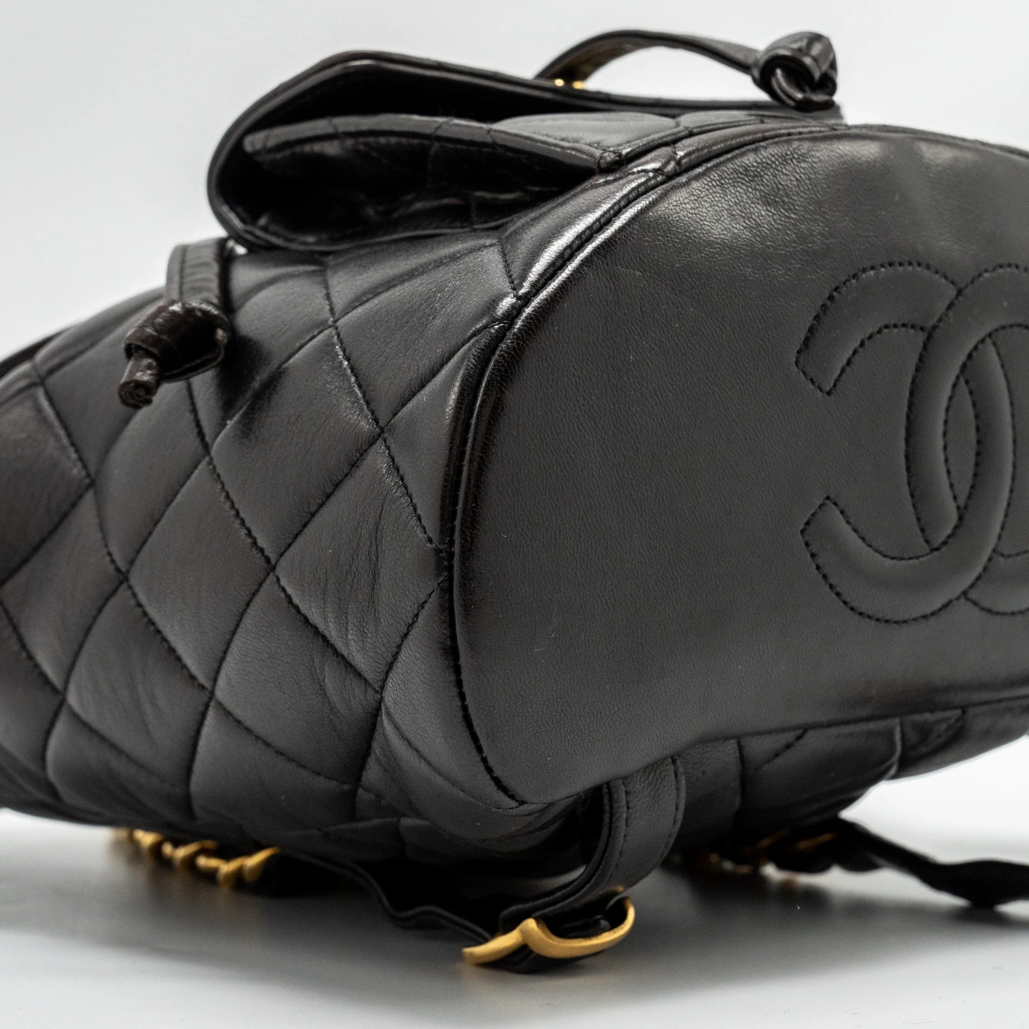 Chanel Vintage Duma Backpack Lambskin Black GHW - Image 6