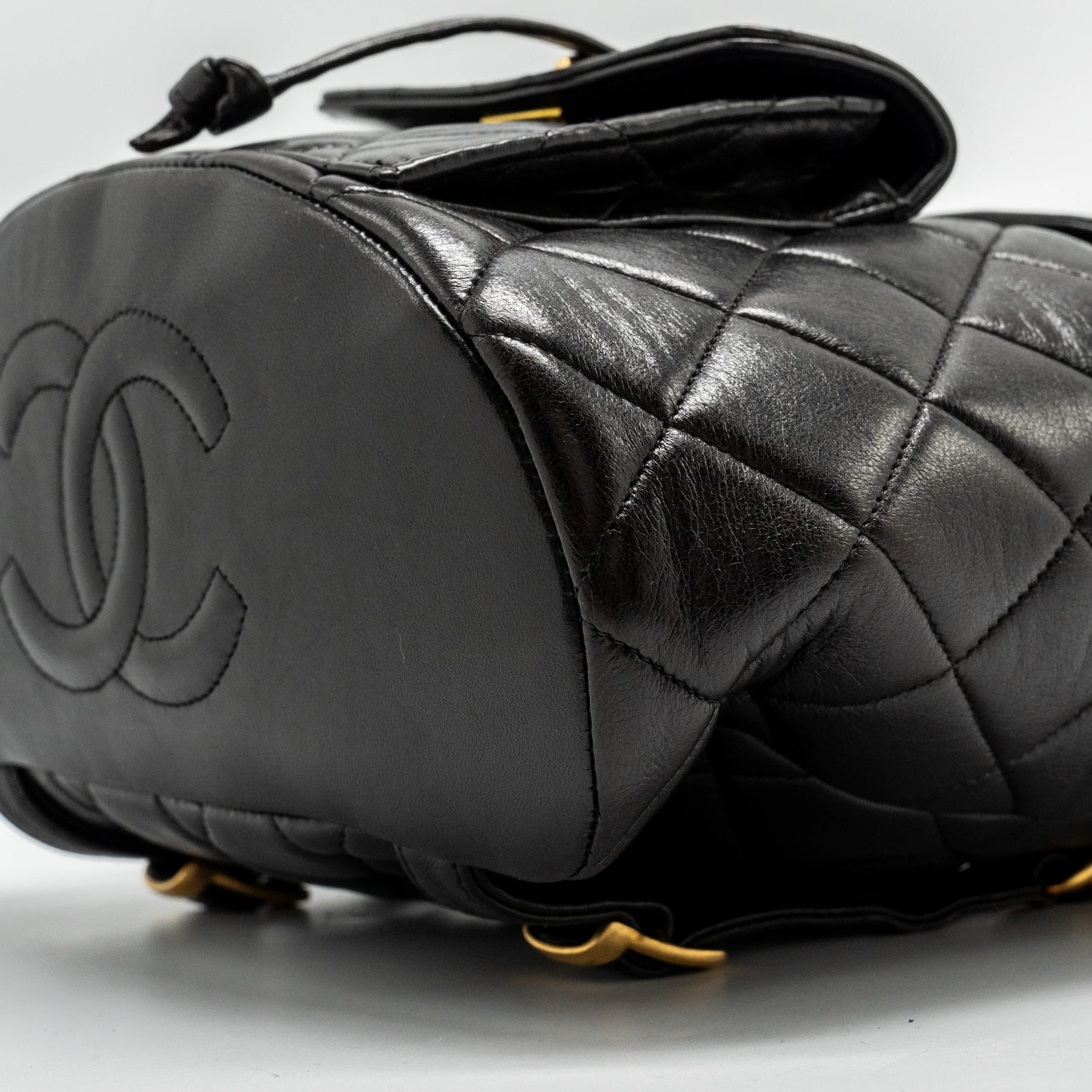 Chanel Vintage Duma Backpack Lambskin Black GHW - Image 7