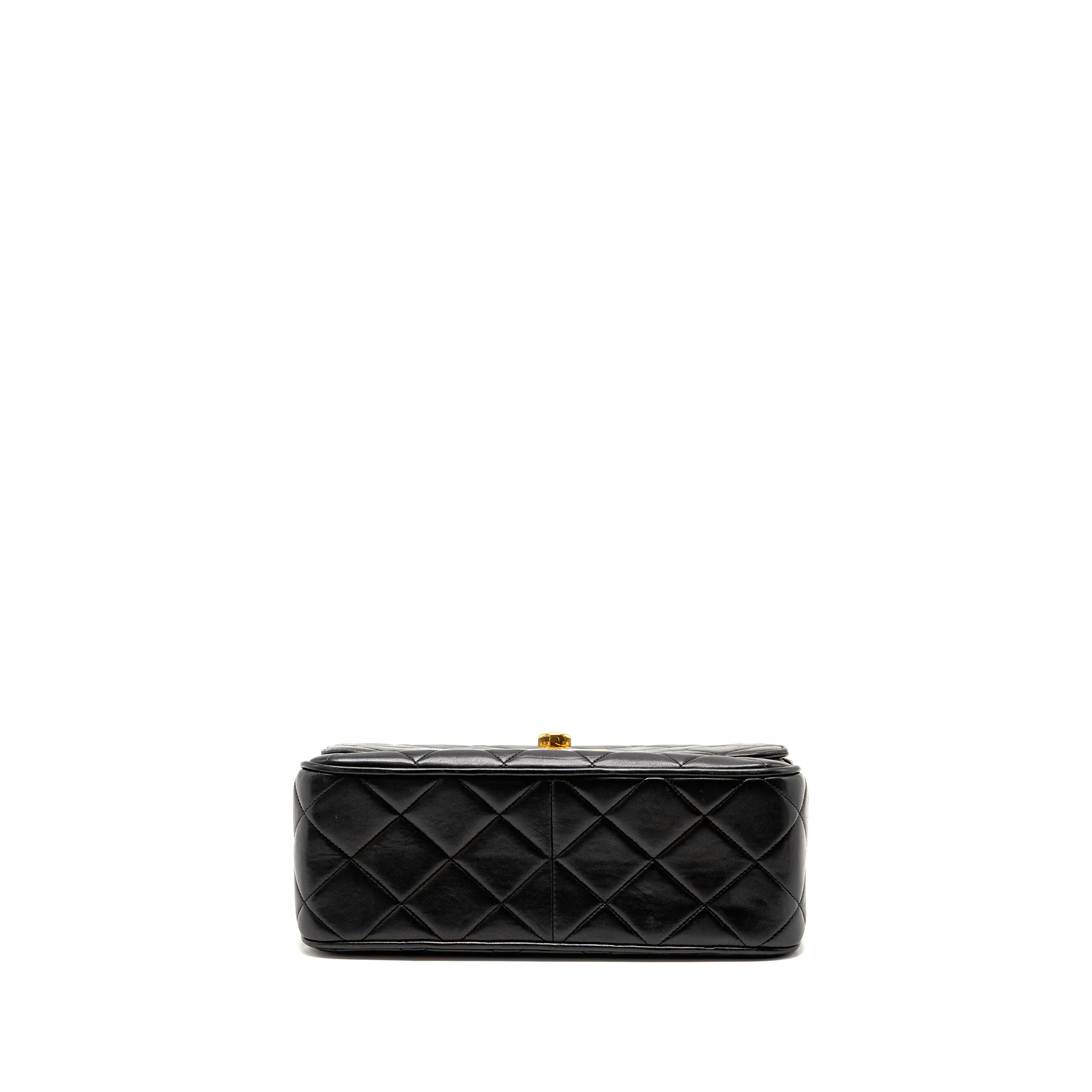 Chanel Vintage Large Square Flap Bag Lambskin Black GHW - Image 6