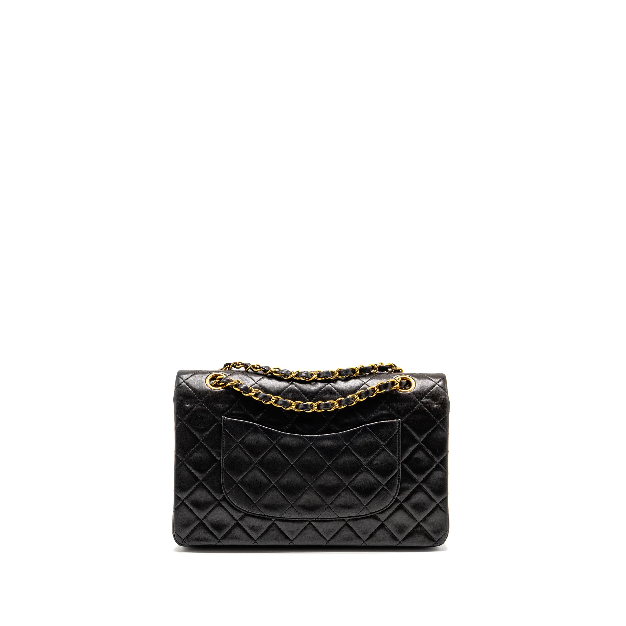 Chanel vintage medium classic double flap bag lambskin dark brown GHW - Image 2