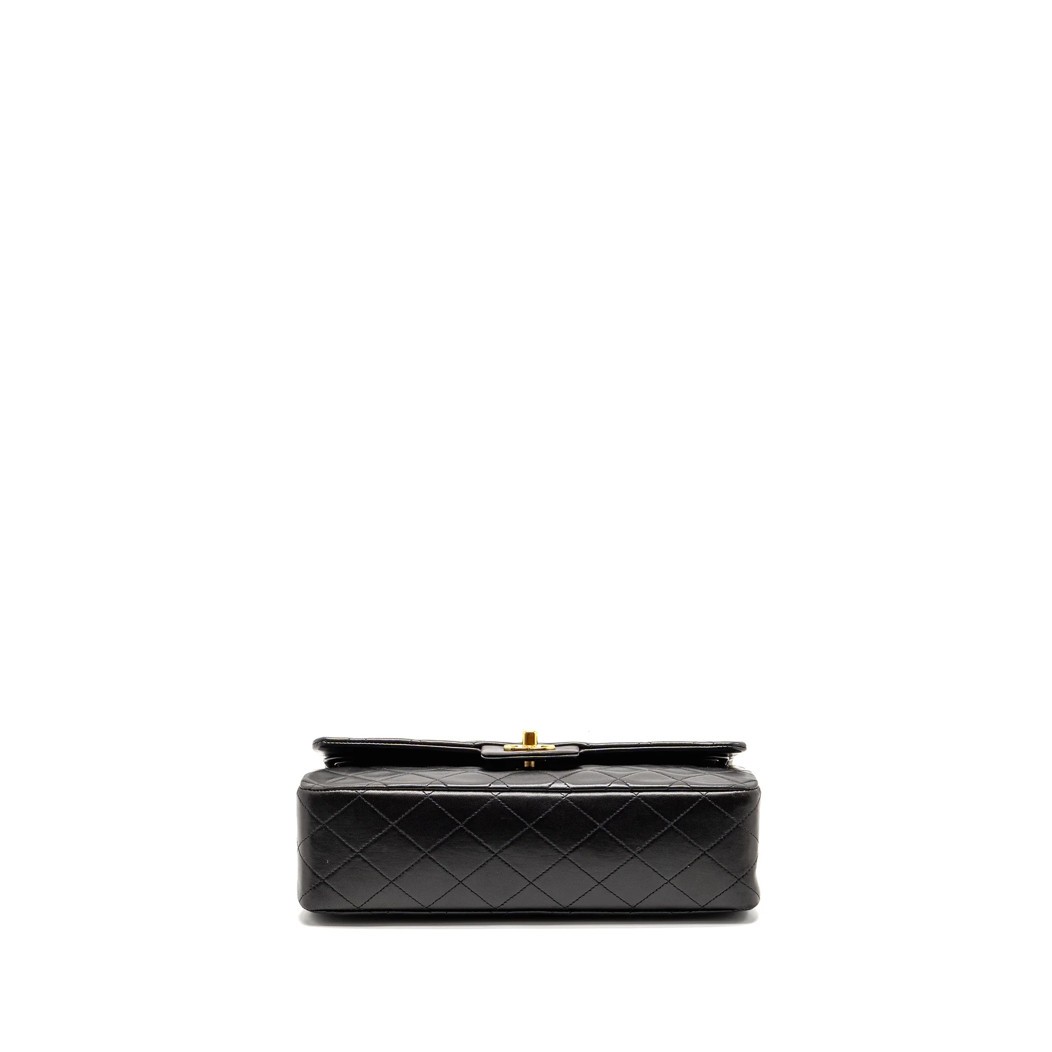 Chanel vintage medium classic double flap bag lambskin dark brown GHW - Image 6