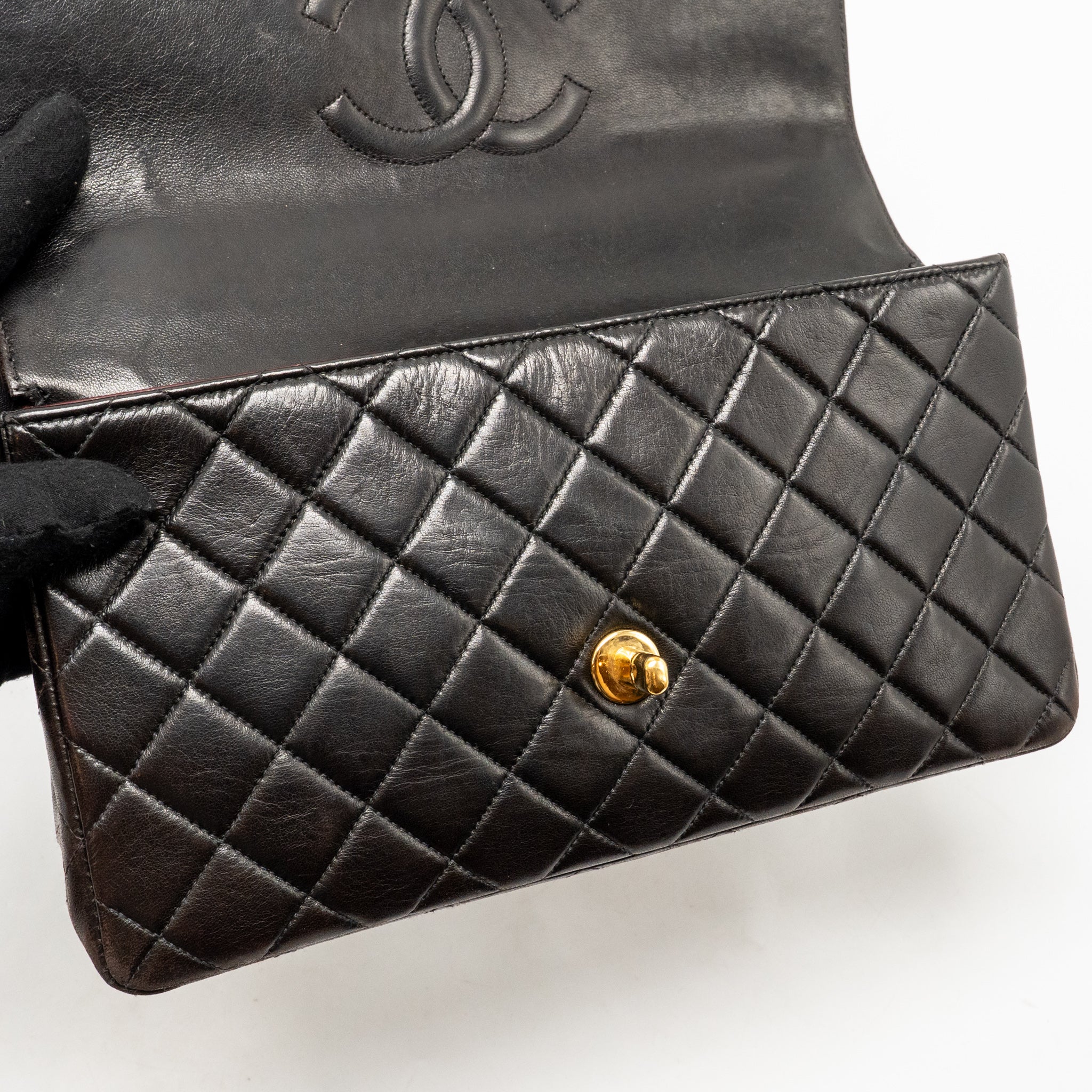 Chanel Vintage Medium Top Handle Kelly Bag Lambskin Dark Brown GHW - Image 15