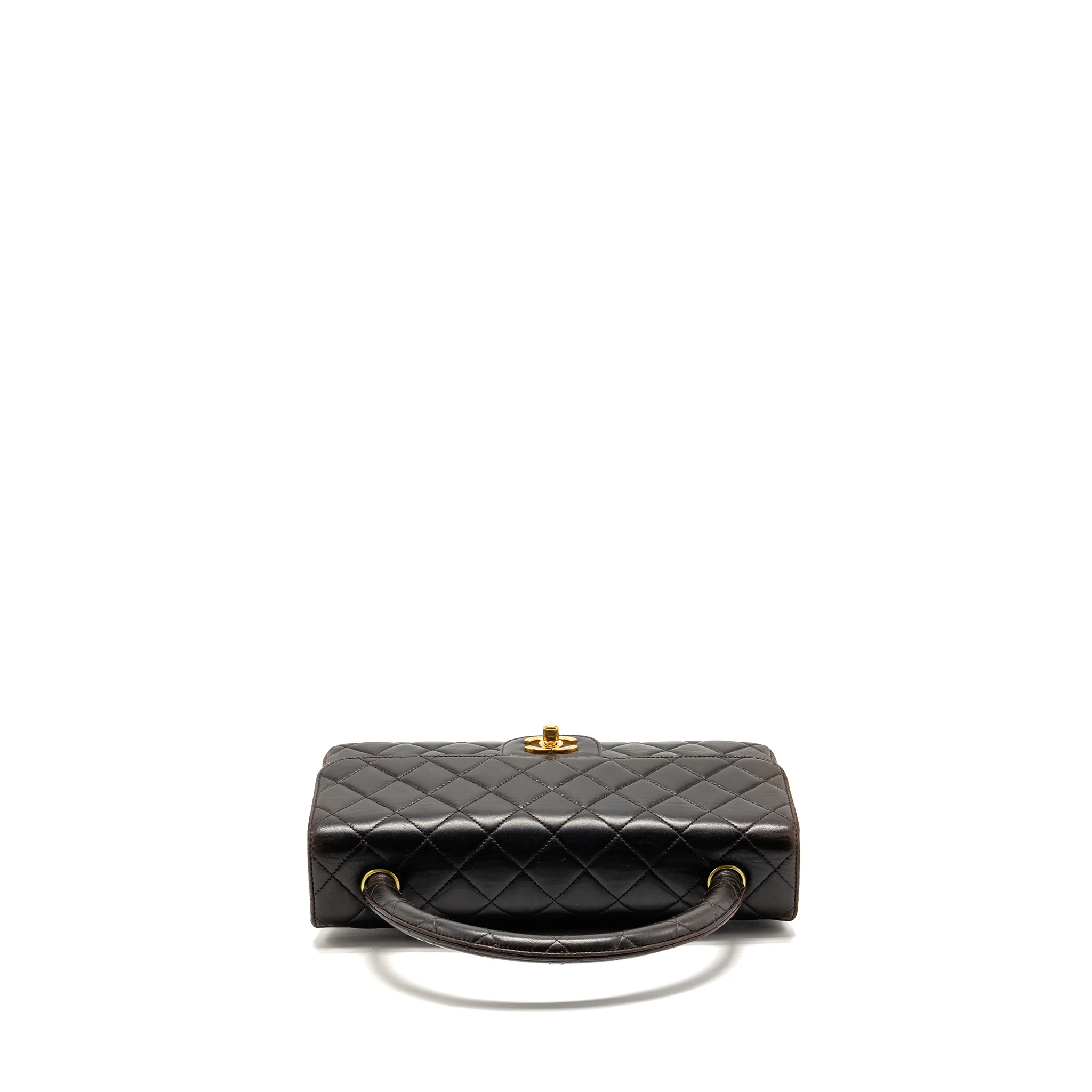 Chanel Vintage Medium Top Handle Kelly Bag Lambskin Dark Brown GHW - Image 5