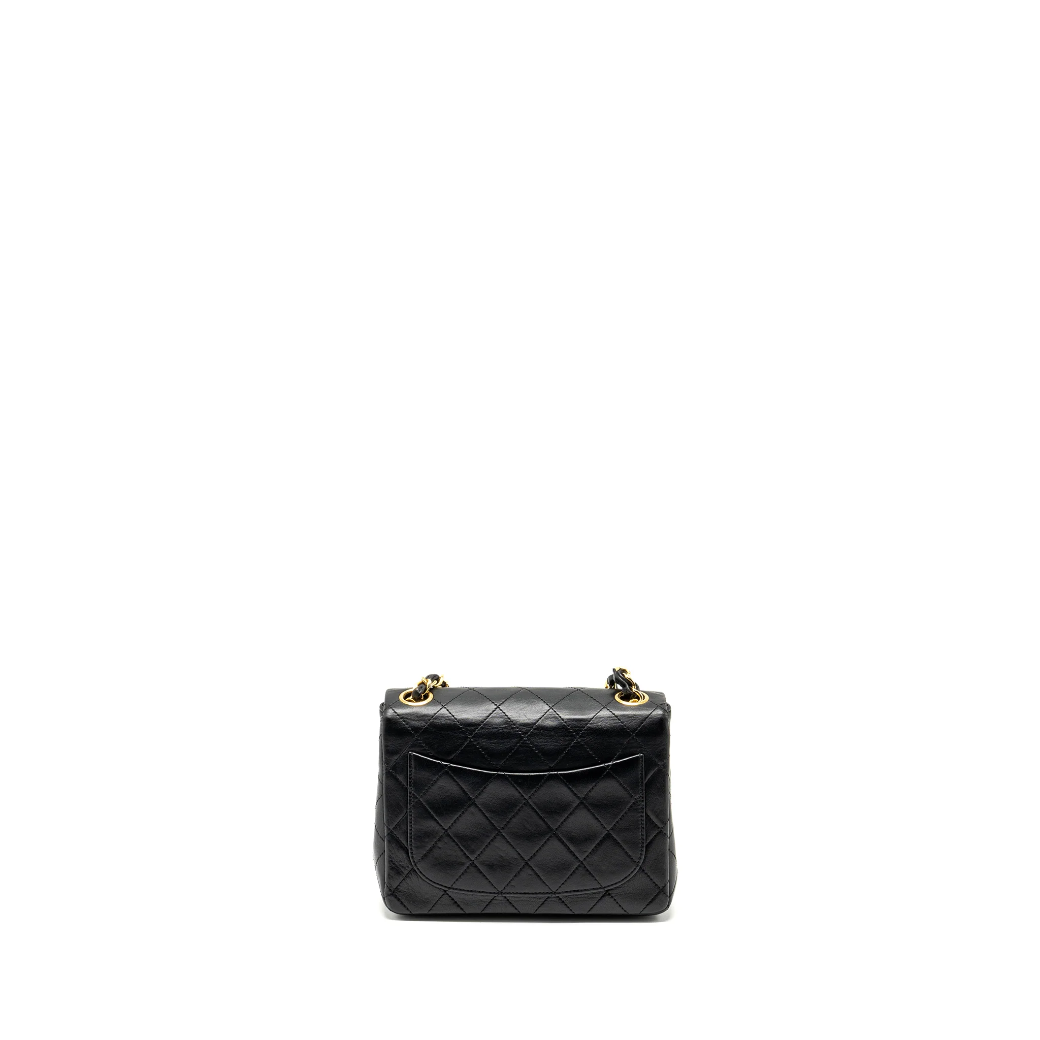 Chanel Vintage Mini Square Flap Bag lambskin black GHW - Image 2