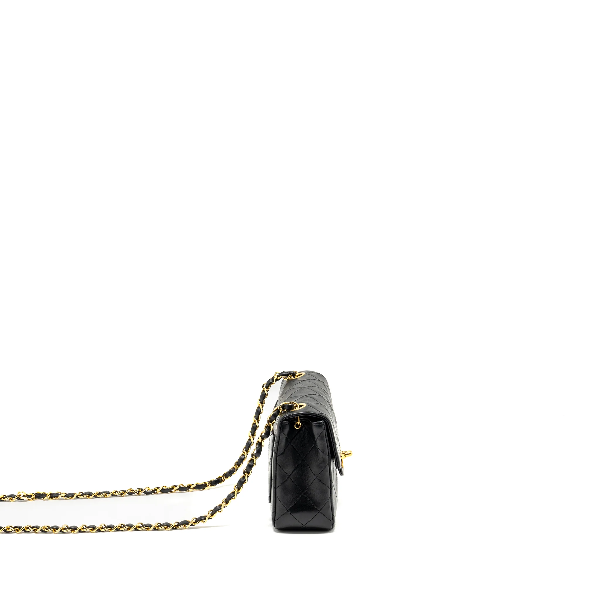 Chanel Vintage Mini Square Flap Bag lambskin black GHW - Image 3
