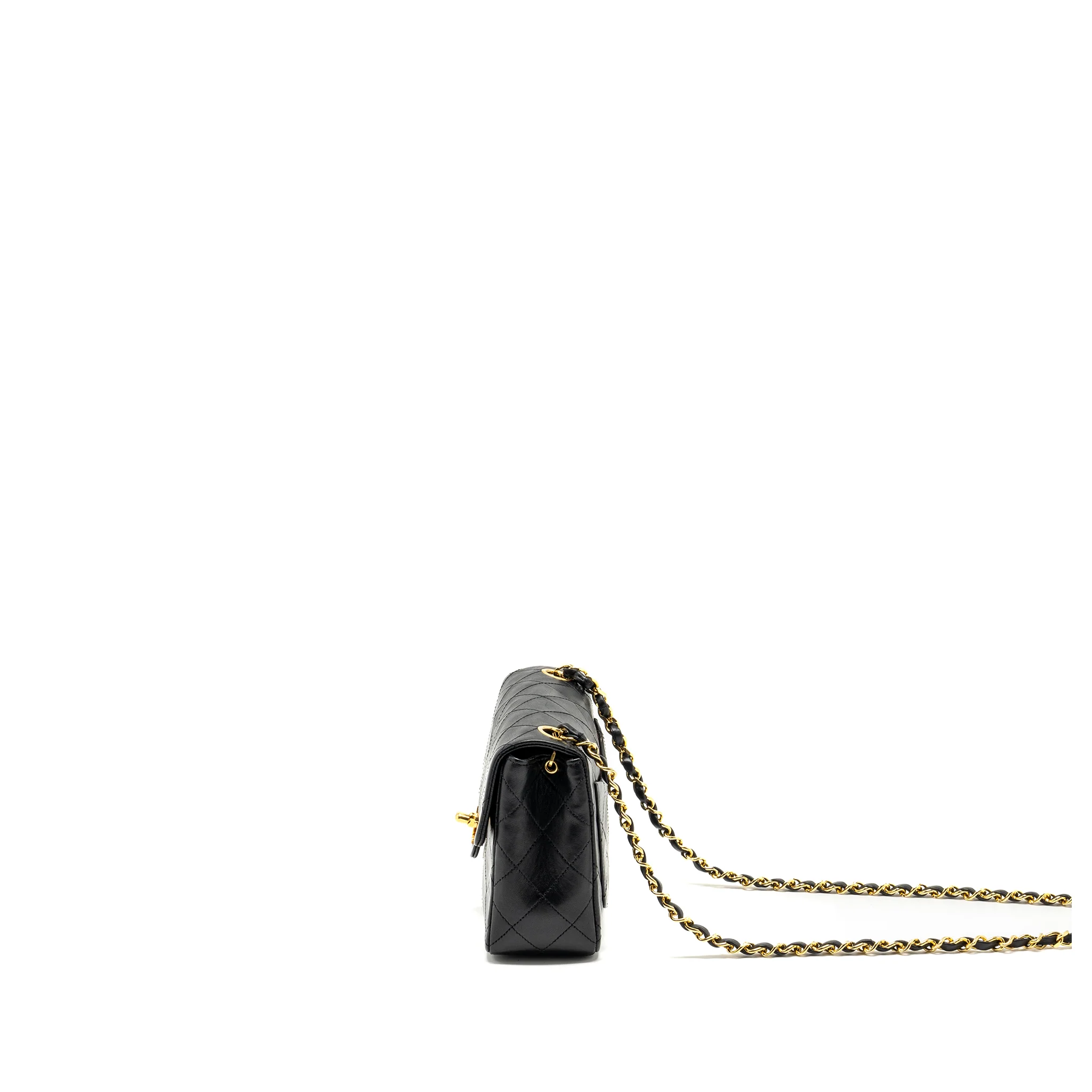 Chanel Vintage Mini Square Flap Bag lambskin black GHW - Image 4