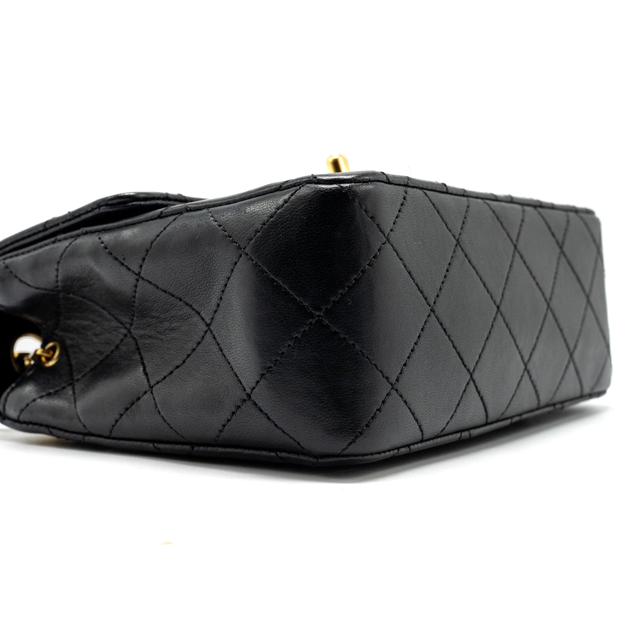 Chanel Vintage Mini Square Flap Bag lambskin black GHW - Image 6