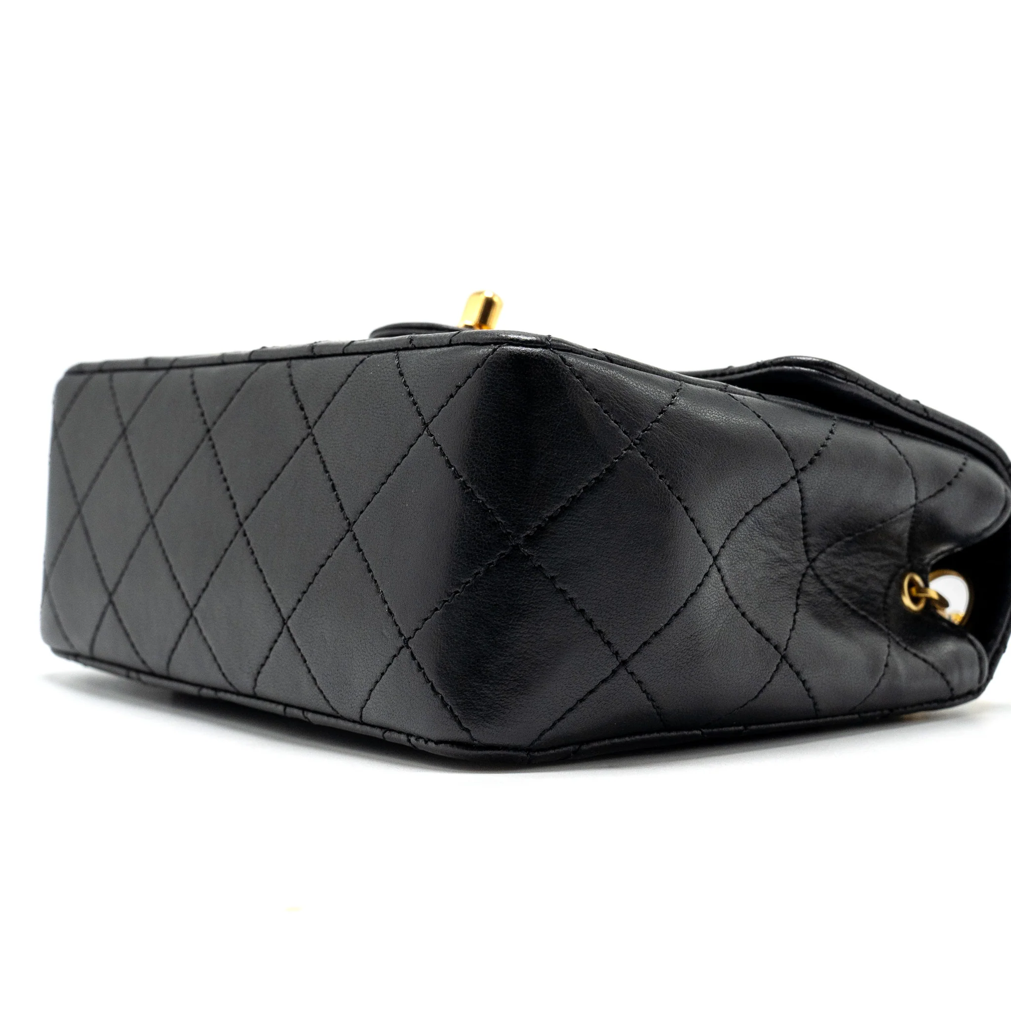 Chanel Vintage Mini Square Flap Bag lambskin black GHW - Image 7