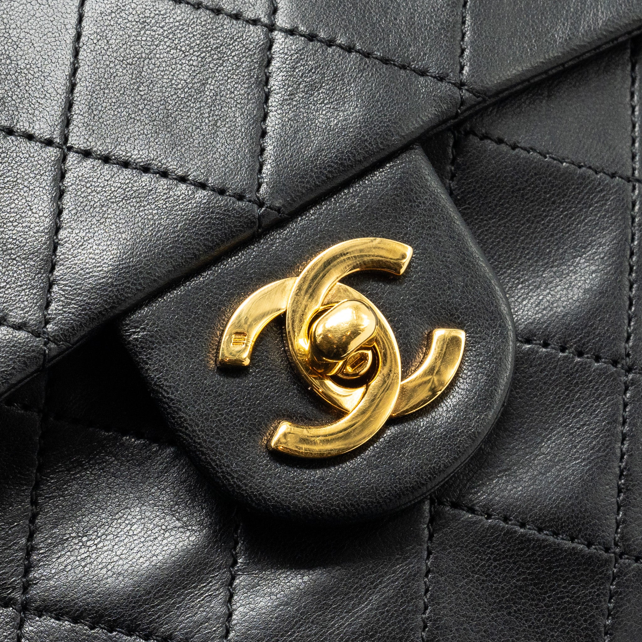 Chanel Vintage Mini Square Flap Bag lambskin black GHW - Image 8