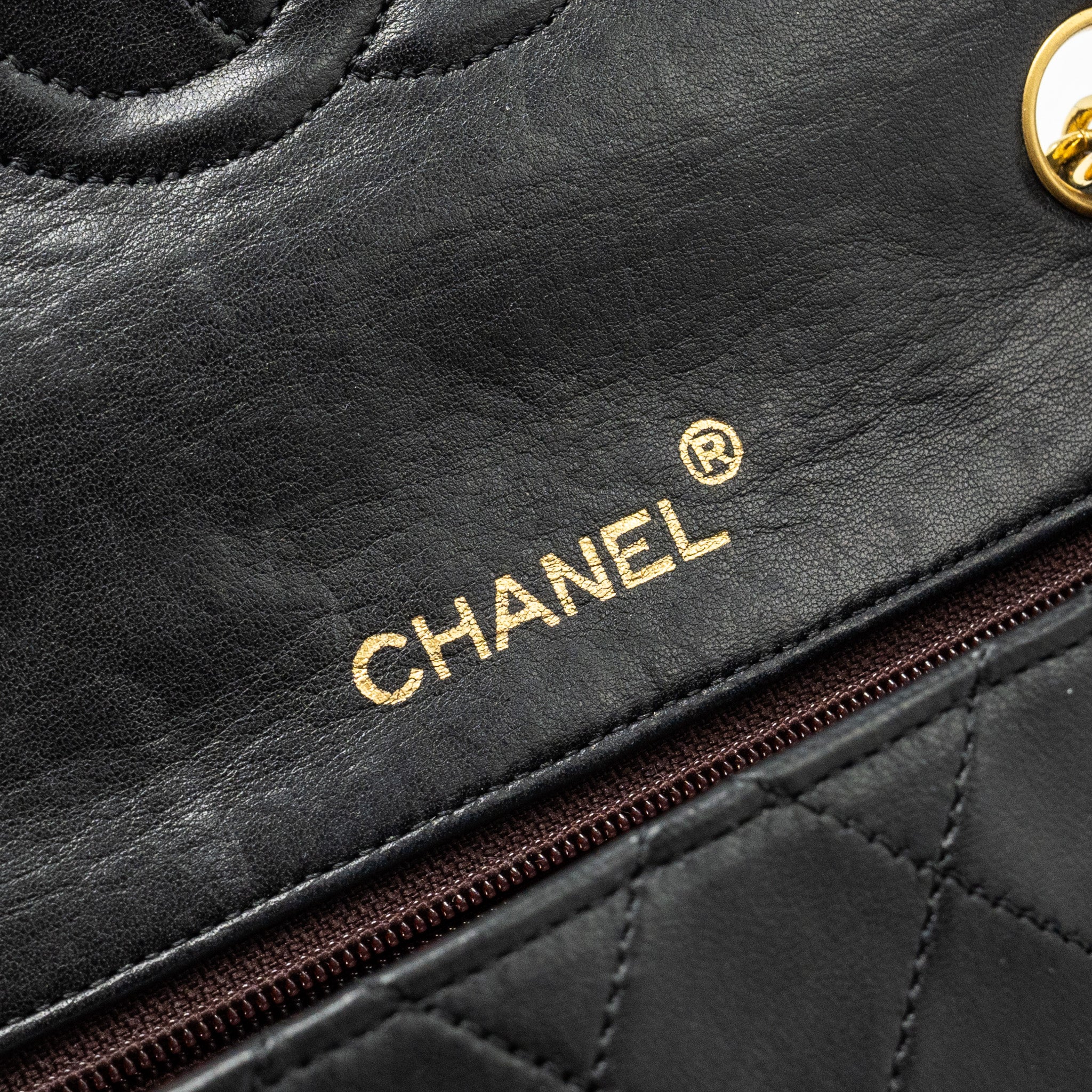 Chanel Vintage Mini Square Flap Bag lambskin black GHW - Image 9