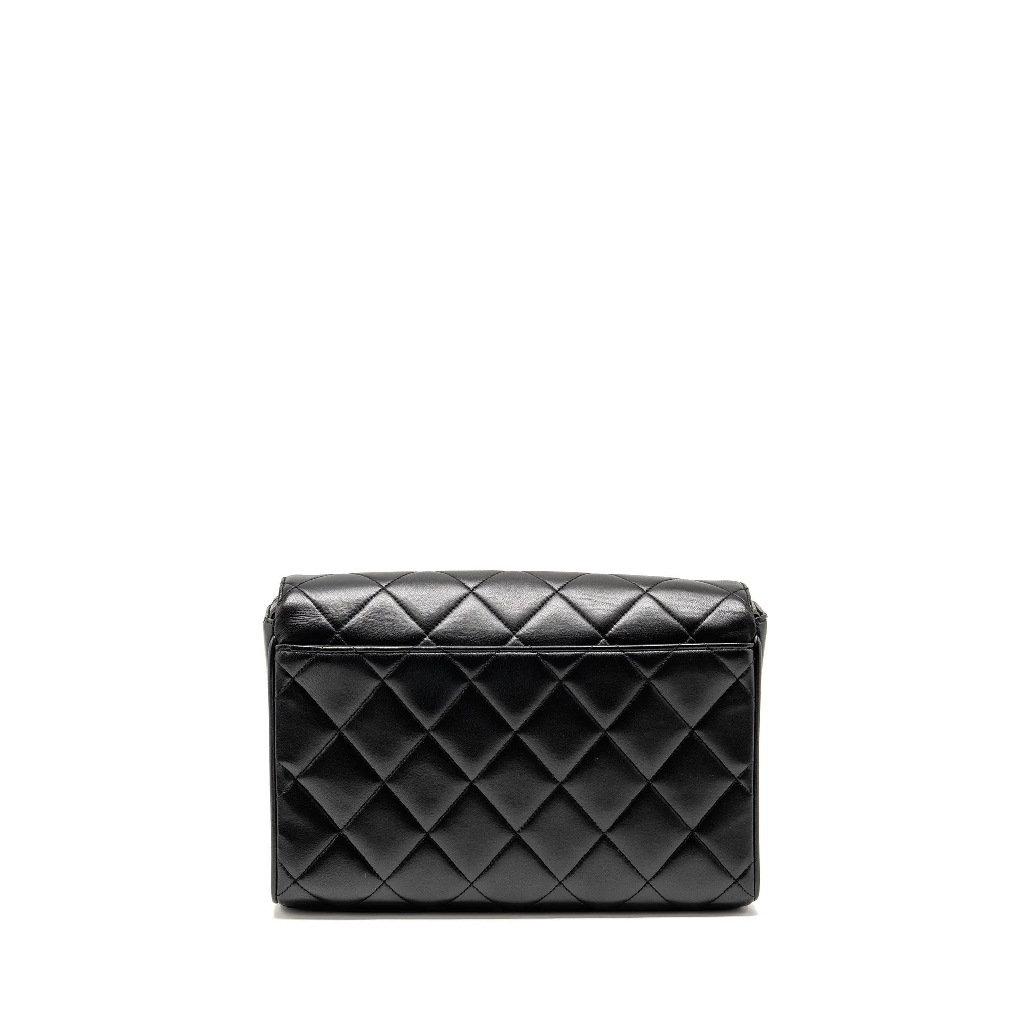 Chanel Vintage Quilted CC Flap Bag Lambskin Black GHW - Image 2