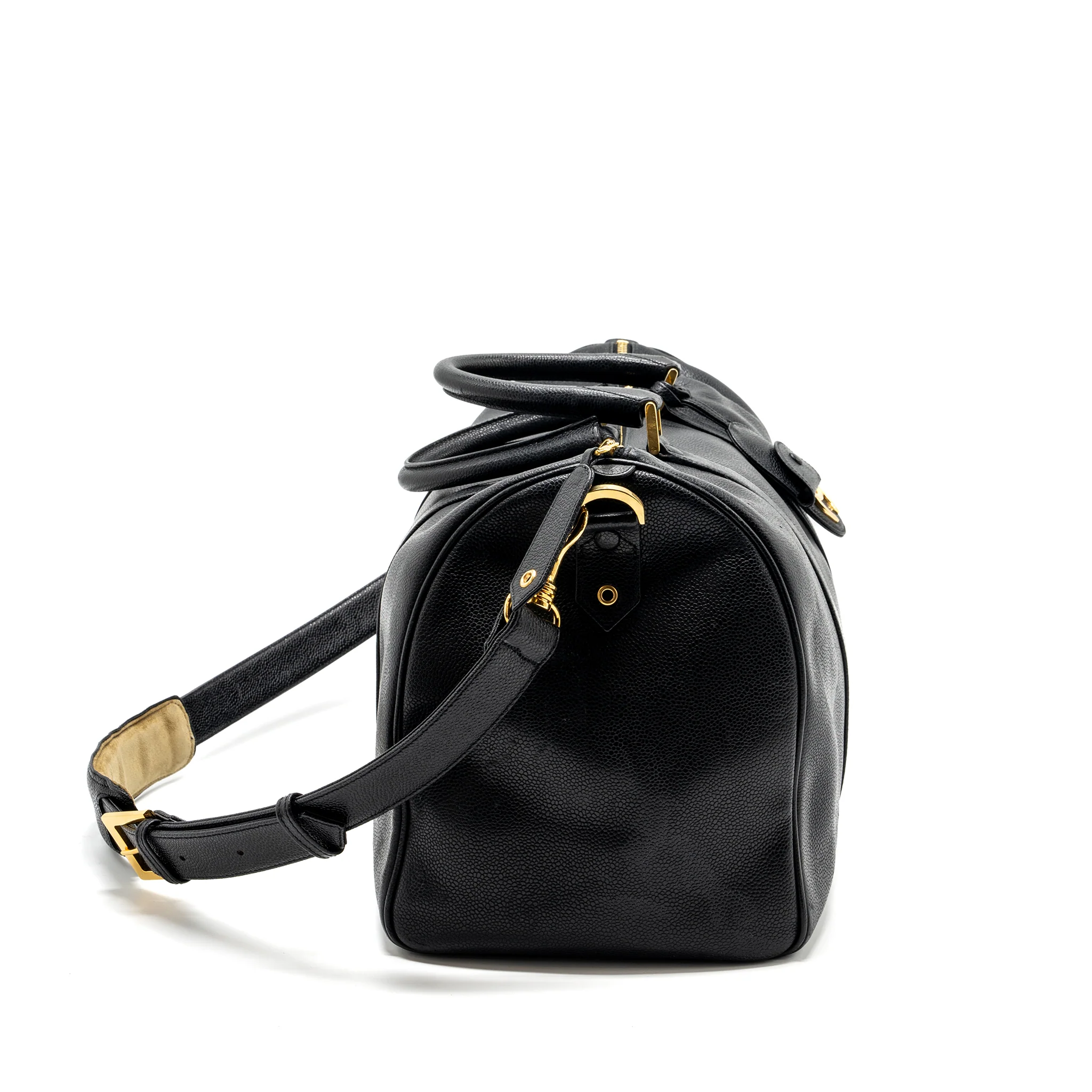 Chanel Vintage Travel Bag Caviar Black GHW - Image 4
