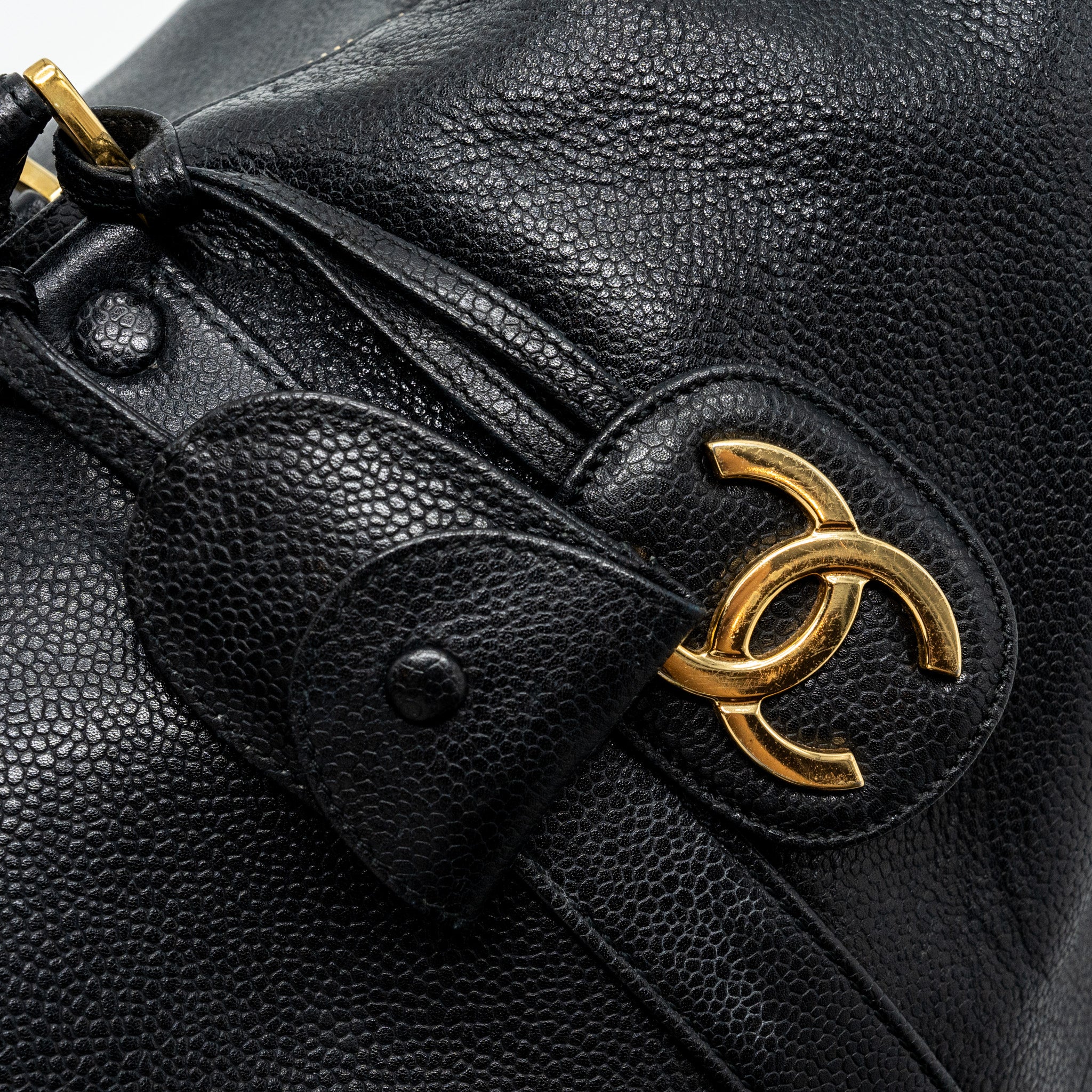 Chanel Vintage Travel Bag Caviar Black GHW - Image 9